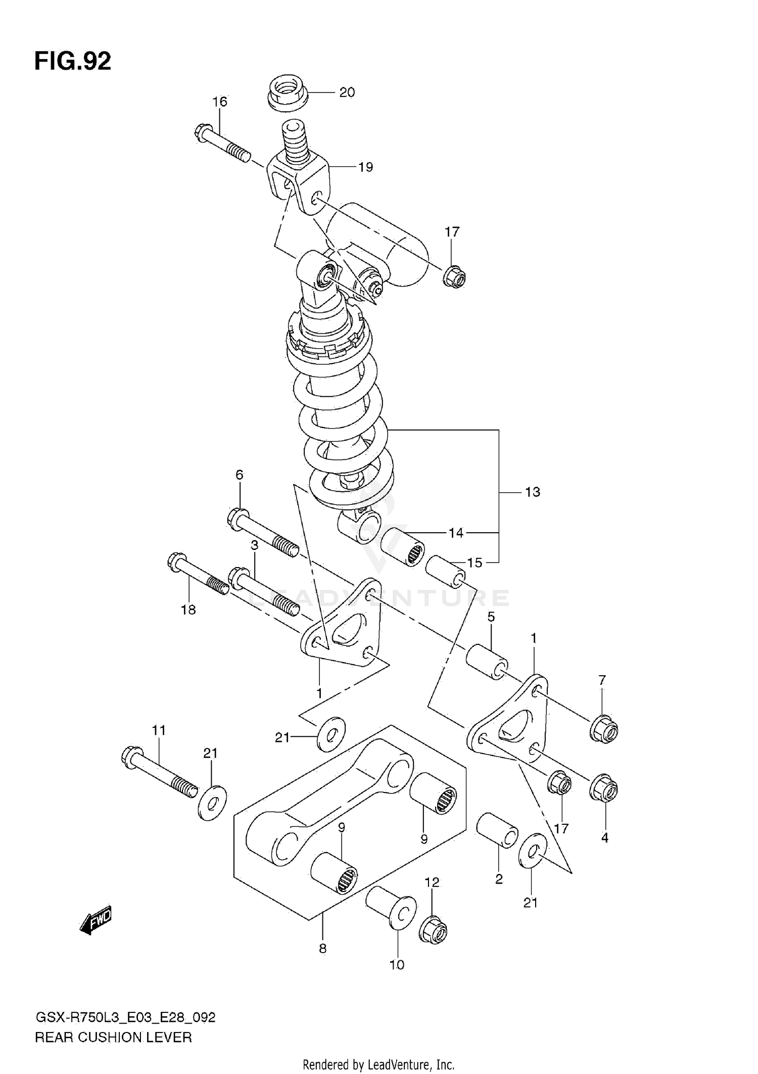 REAR CUSHION LEVER (E28)