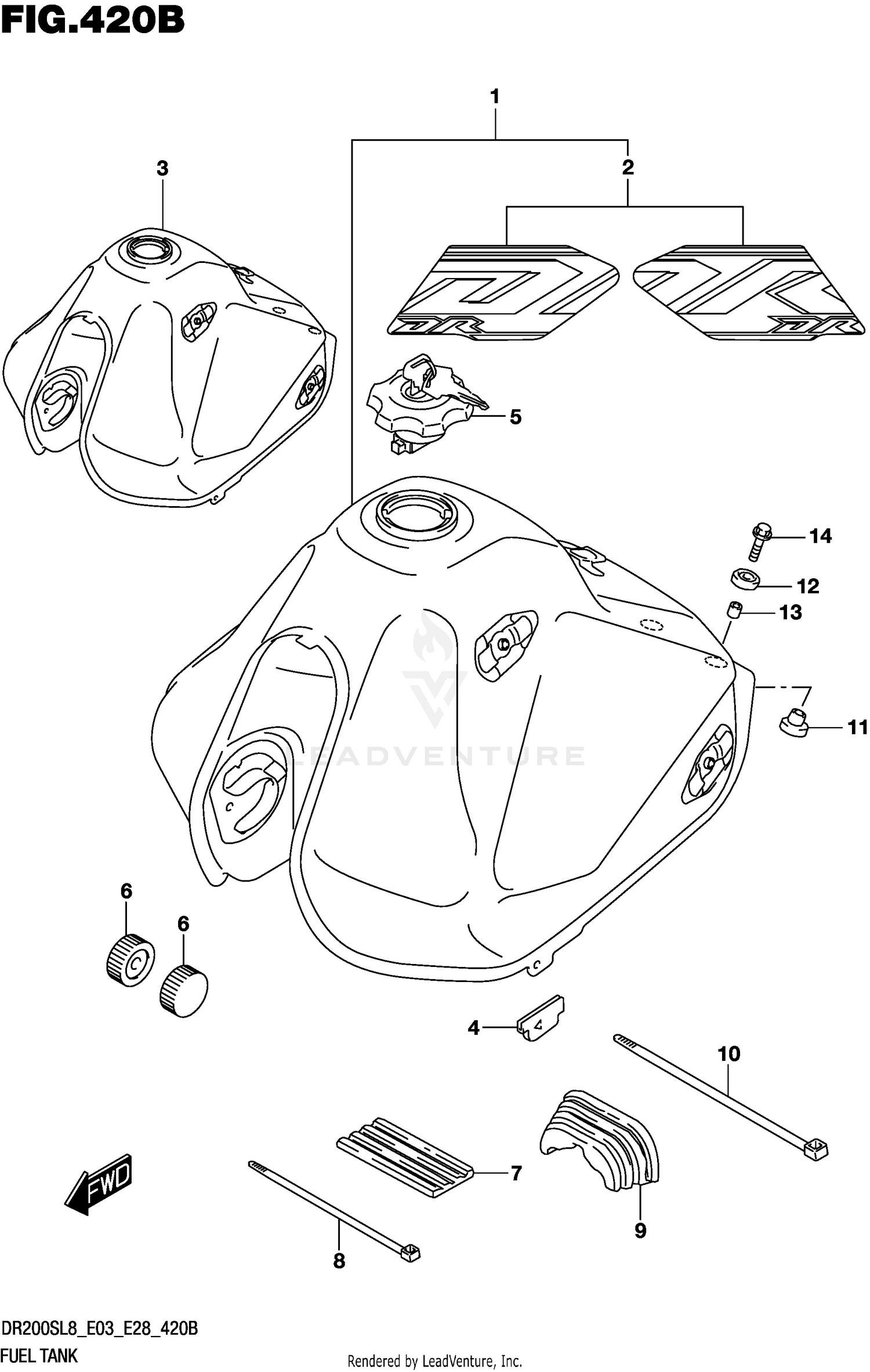 FUEL TANK (DR200SL8 E28)