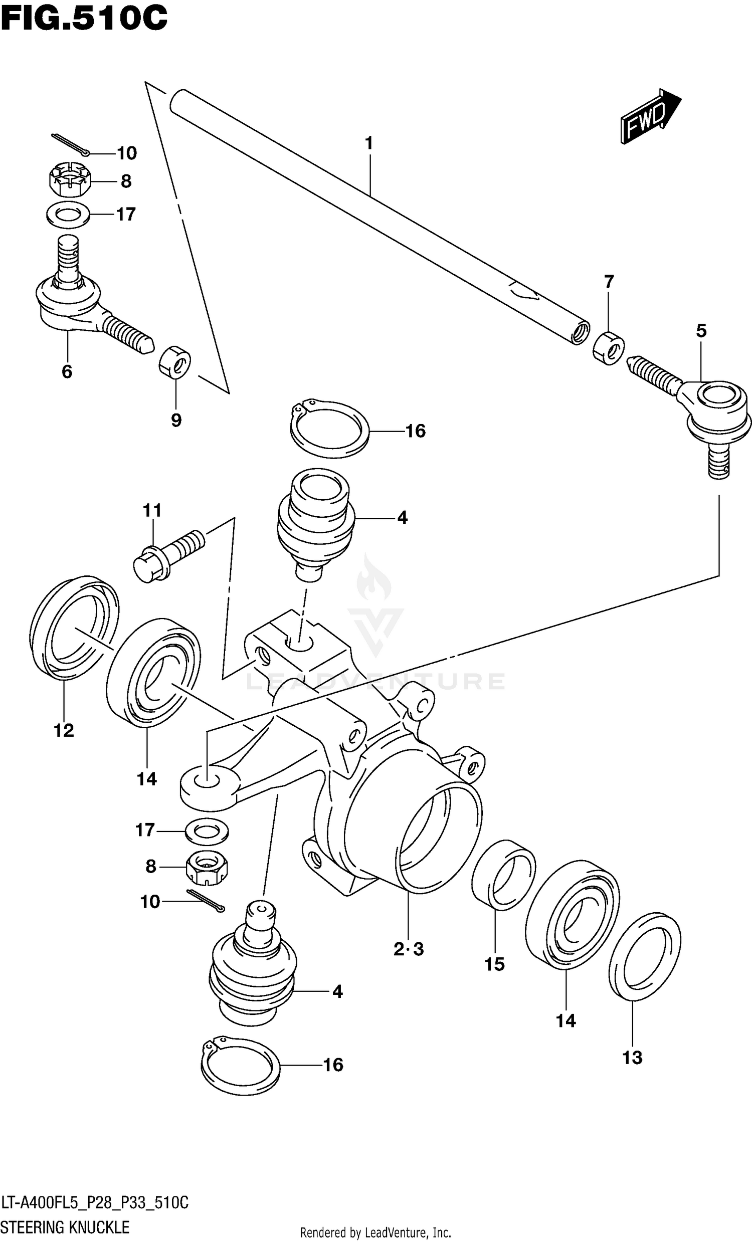STEERING KNUCKLE (LT-A400FZL5 P28)