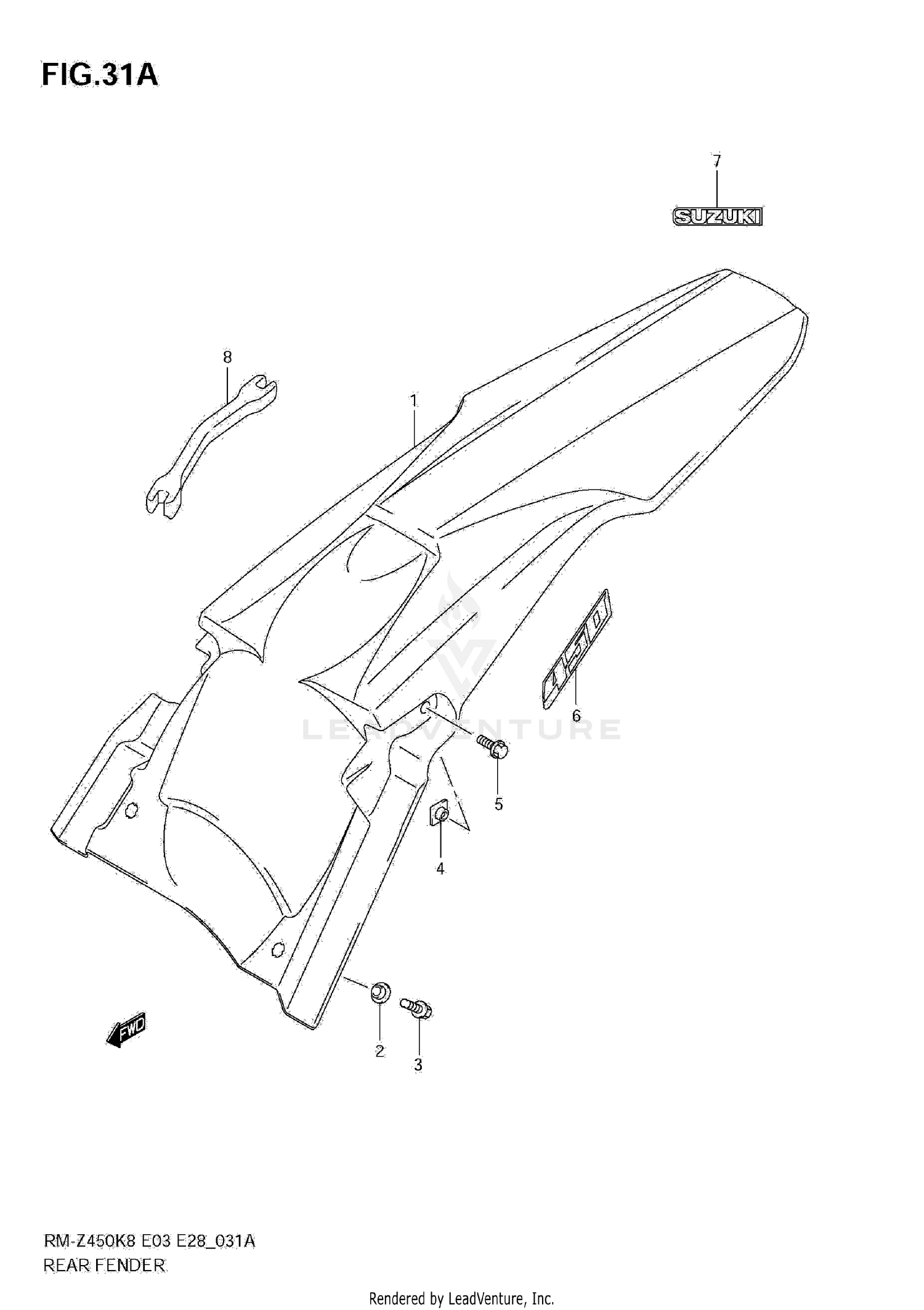 REAR FENDER (RM-Z450 L1)