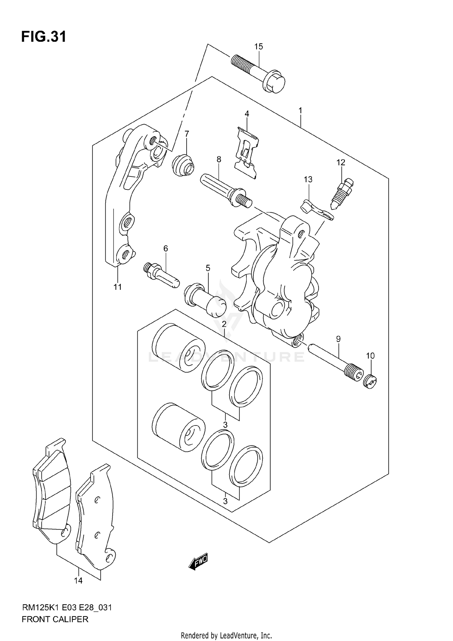 FRONT CALIPER (MODEL K1/K2/K3/K4)