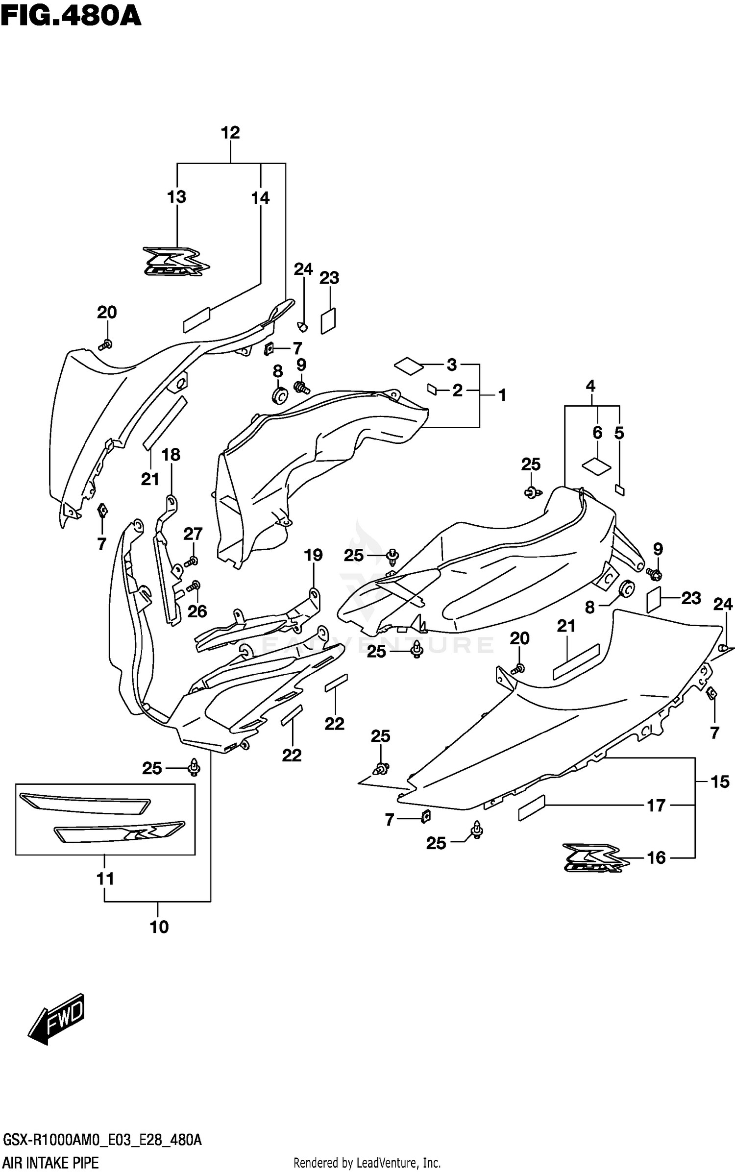 AIR INTAKE PIPE (GSX-R1000A)