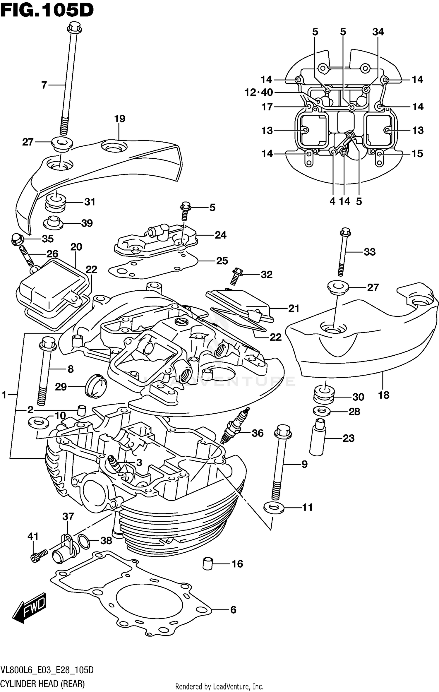 CYLINDER HEAD (REAR) (VL800TL6 E03)