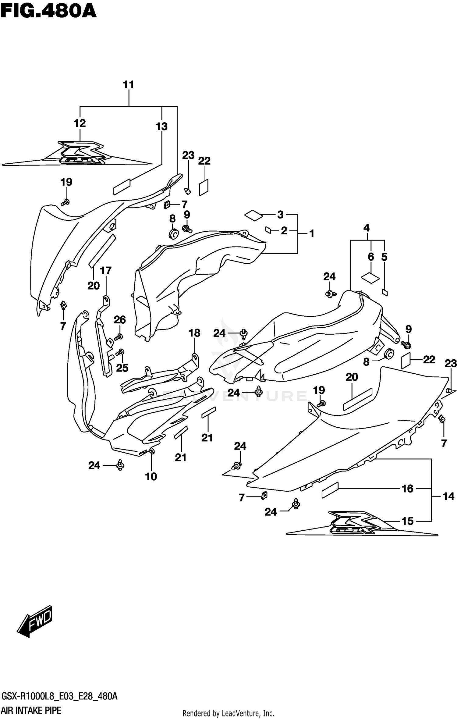 AIR INTAKE PIPE (GSX-R1000L8 E03)