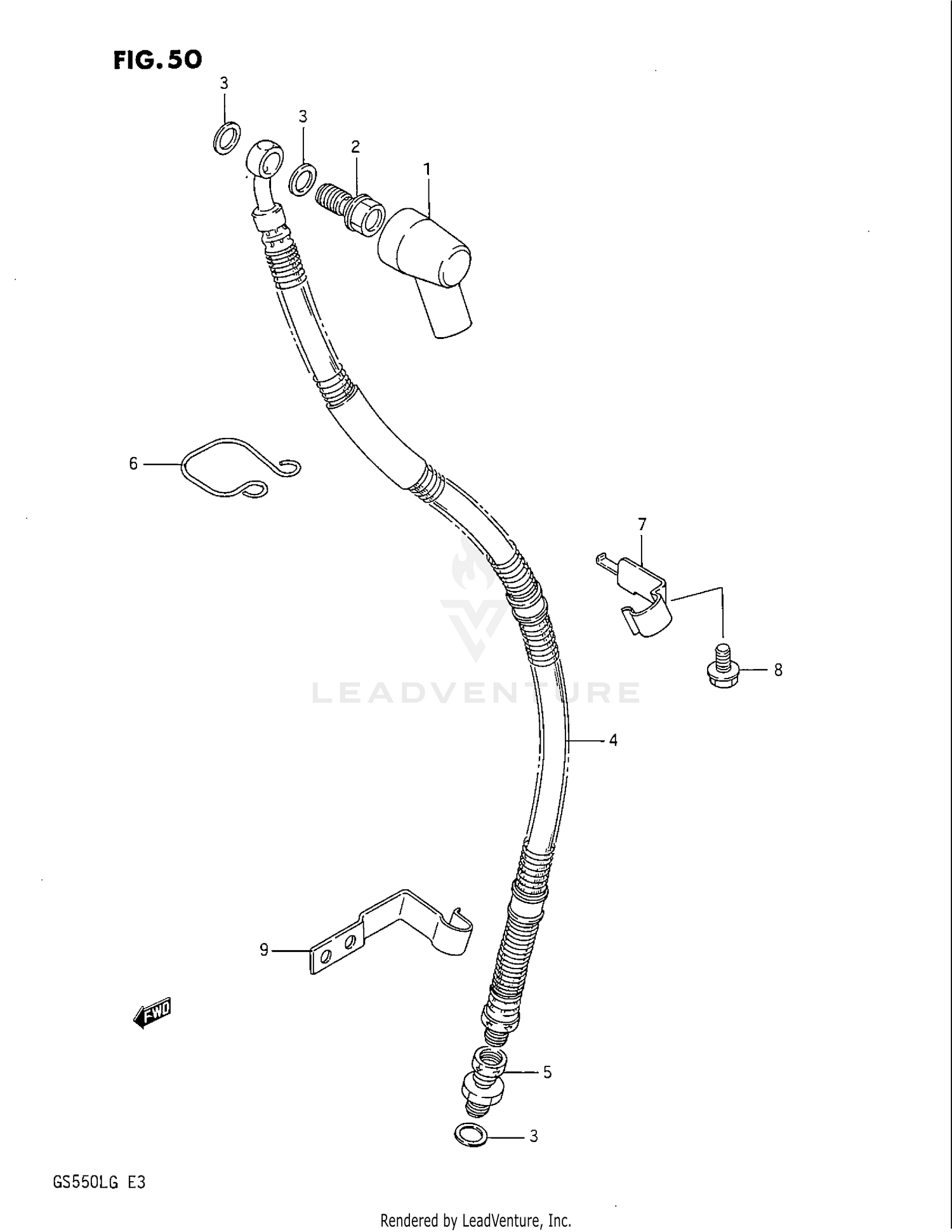 FRONT BRAKE HOSE (MODEL G)