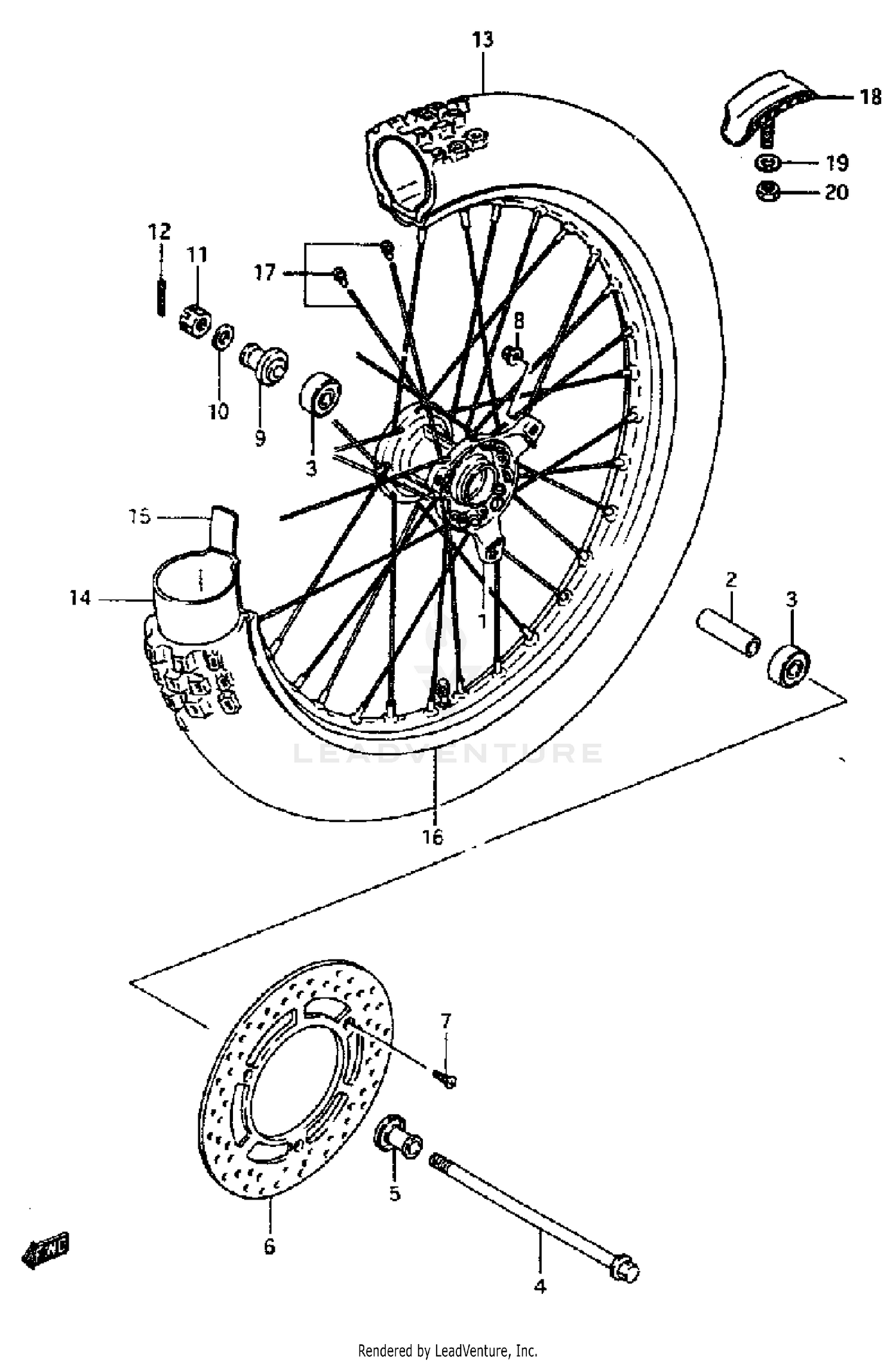 FRONT WHEEL (MODEL G/H/J/K)