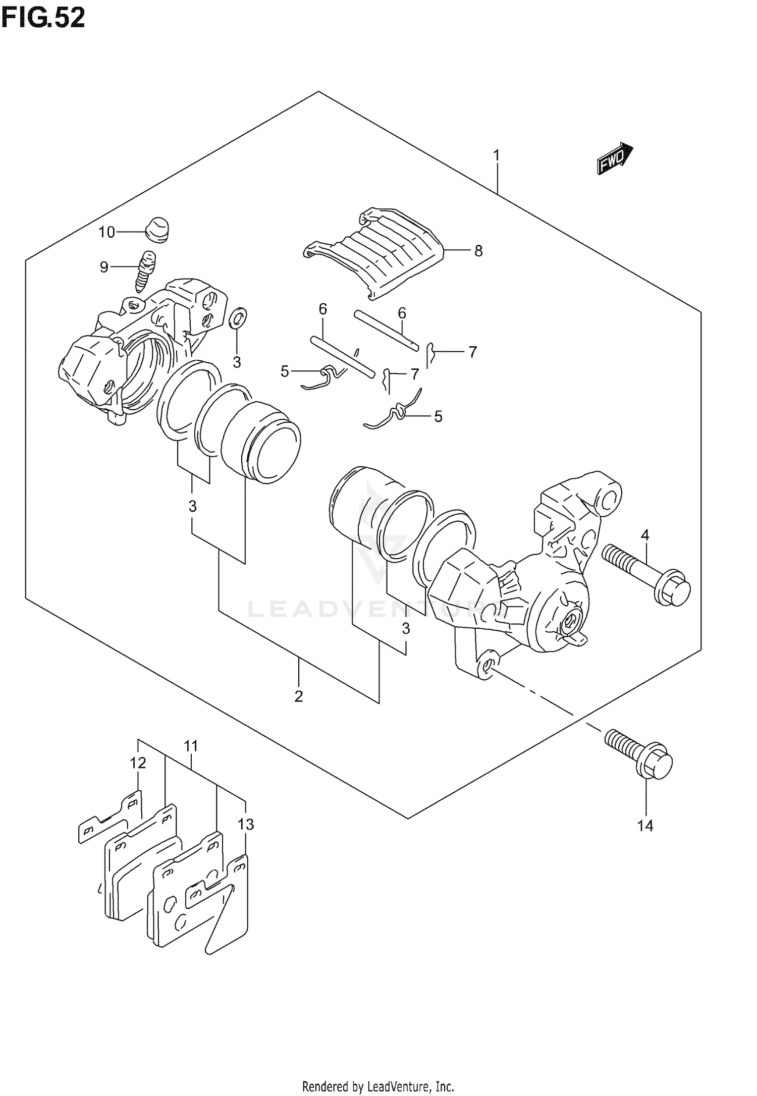 REAR CALIPER (NOT FOR U.S. MARKET)