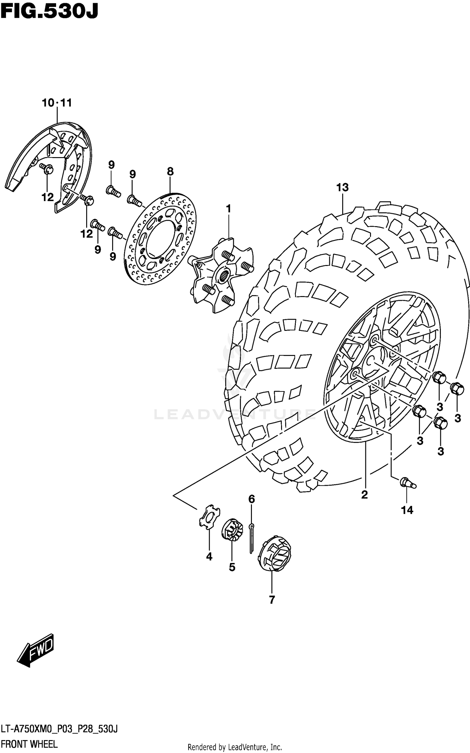 FRONT WHEEL (LT-A750XPZM0 P33)
