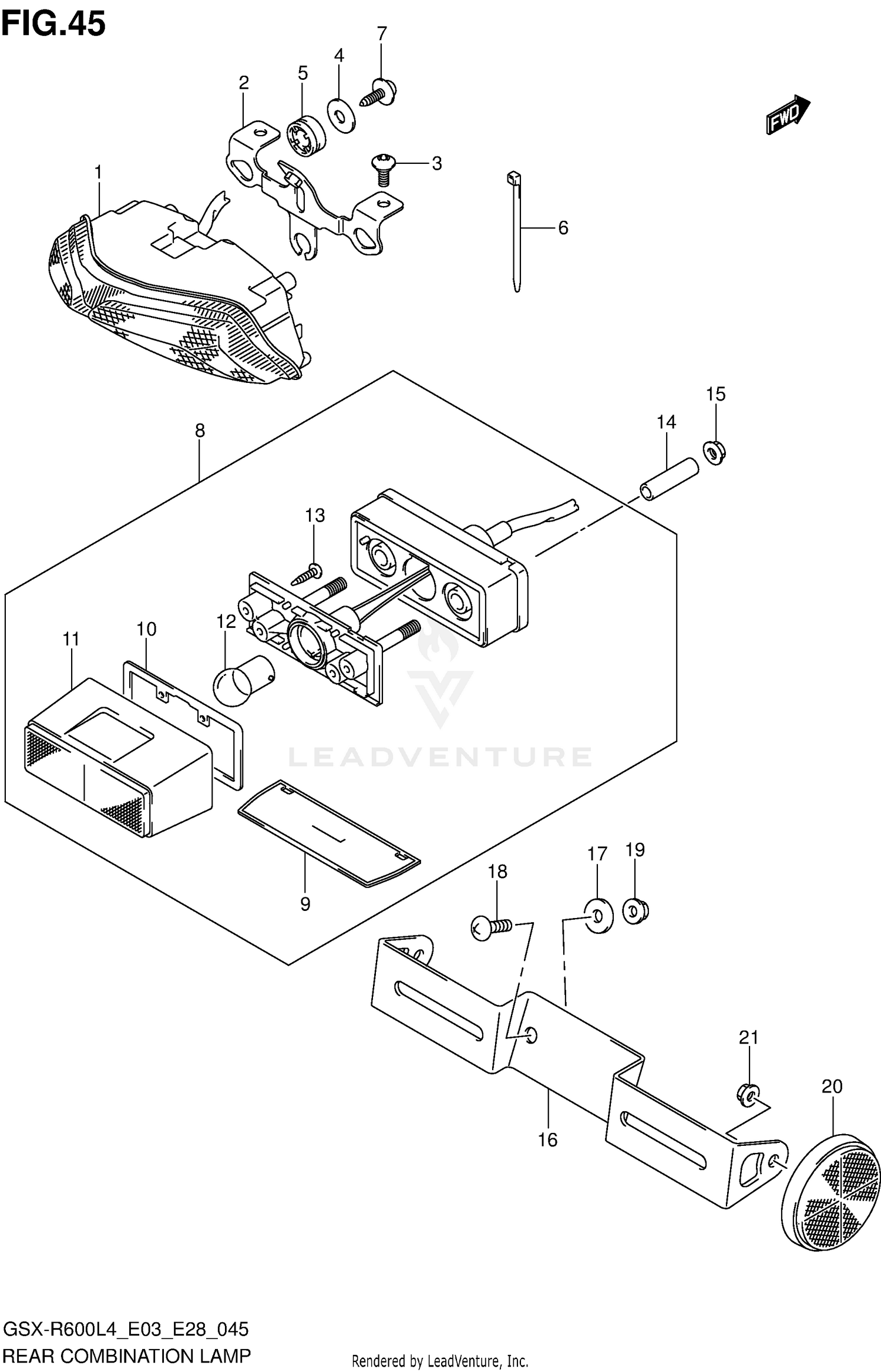 REAR COMBINATION LAMP (GSX-R600L4 E28)
