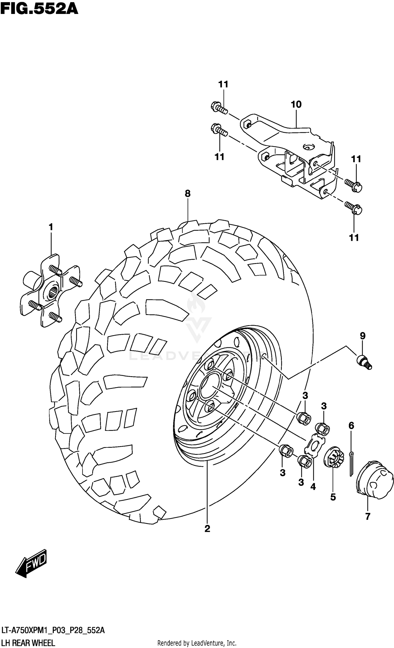 LH REAR WHEEL (LT-A750XP)