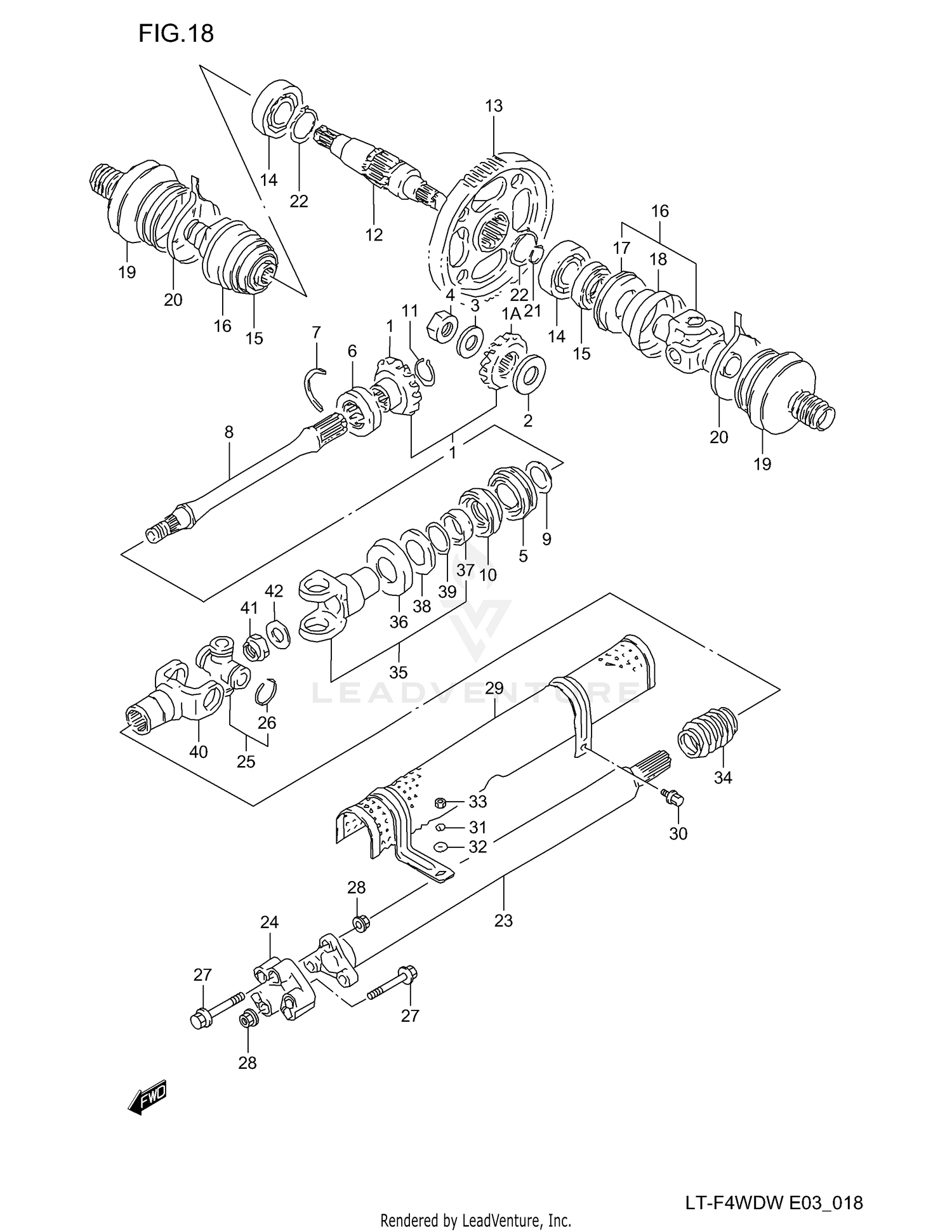 SECONDARY GEAR - PROPELLER SHAFT