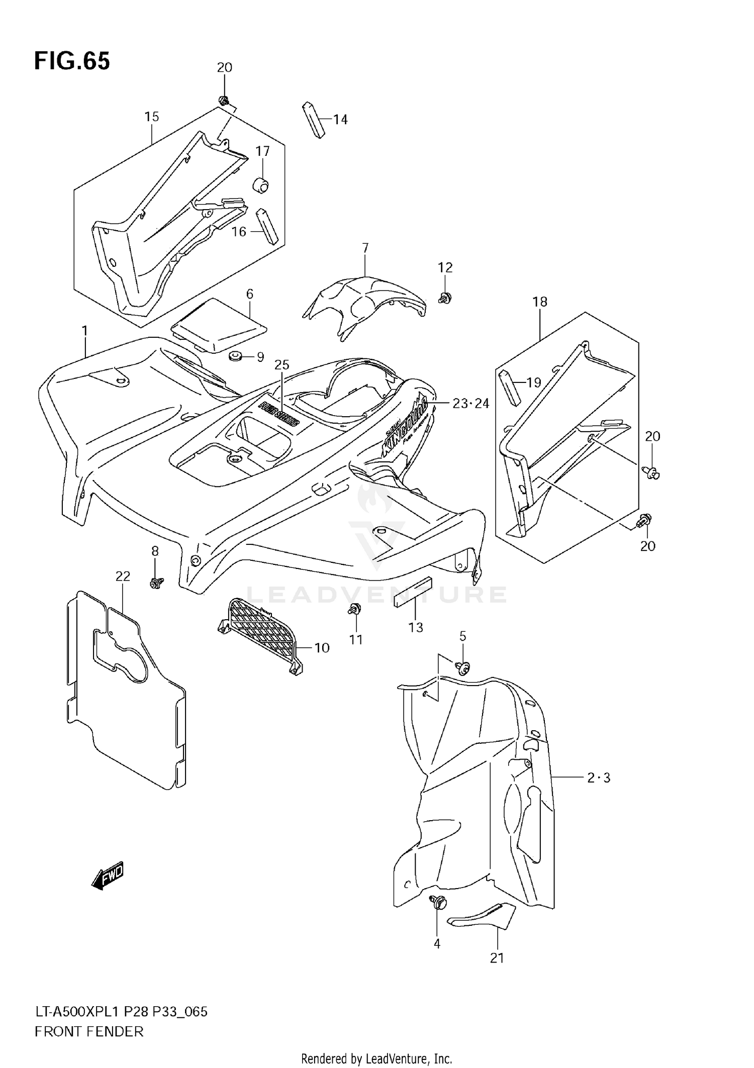 FRONT FENDER (LT-A500XPZ L1 E33)