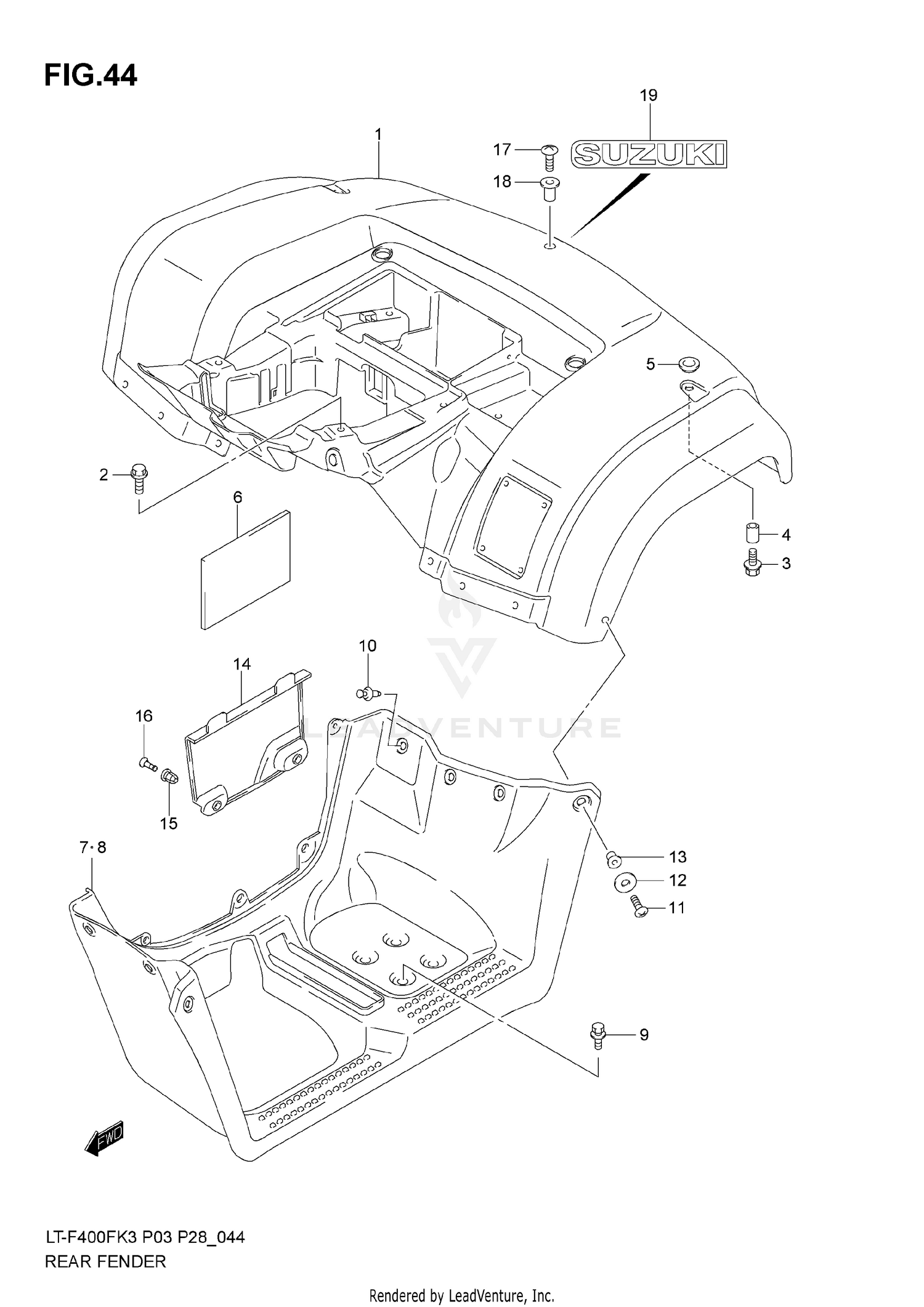 REAR FENDER (MODEL K3)