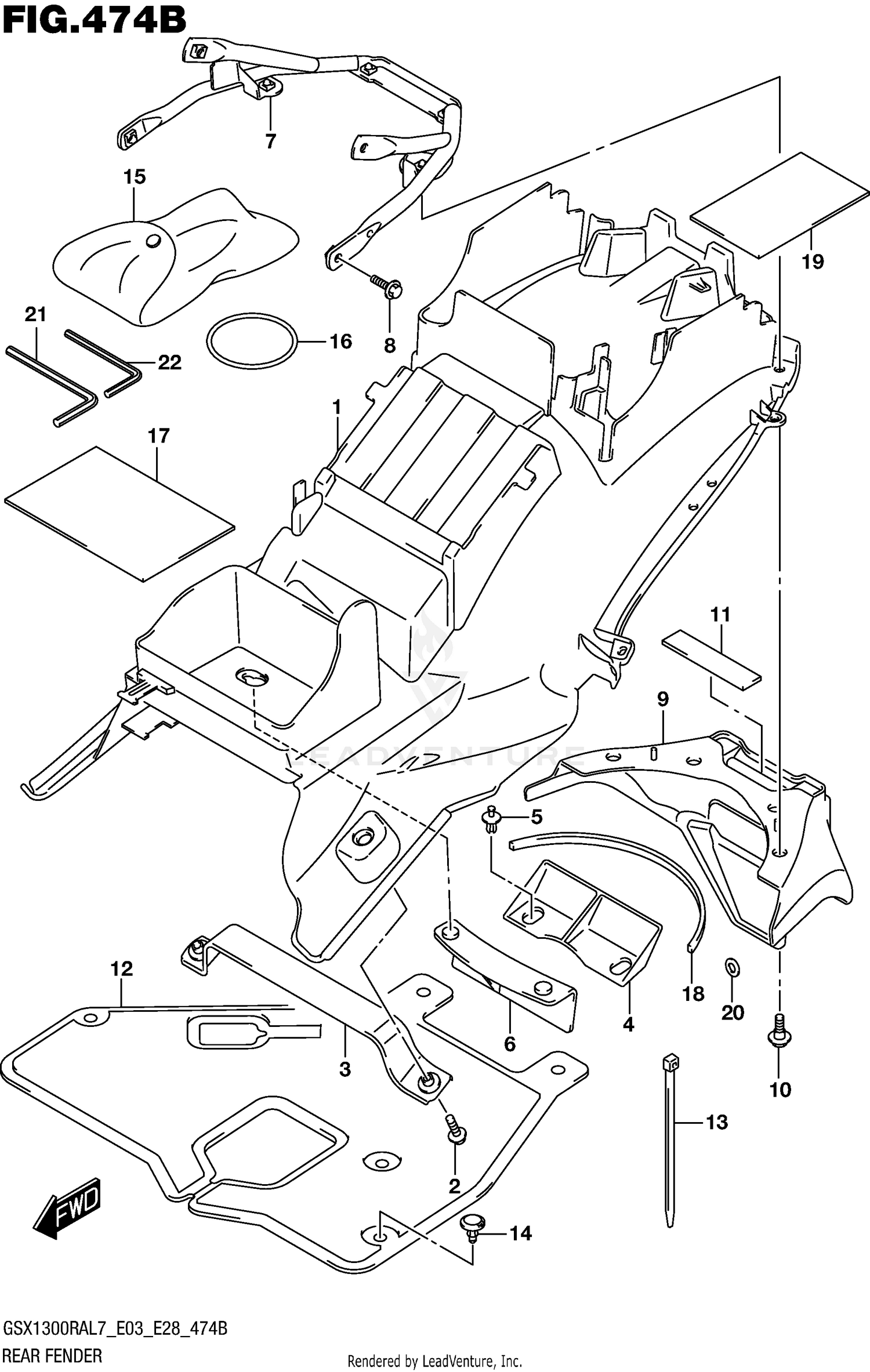 REAR FENDER (GSX1300RAL7 E28)
