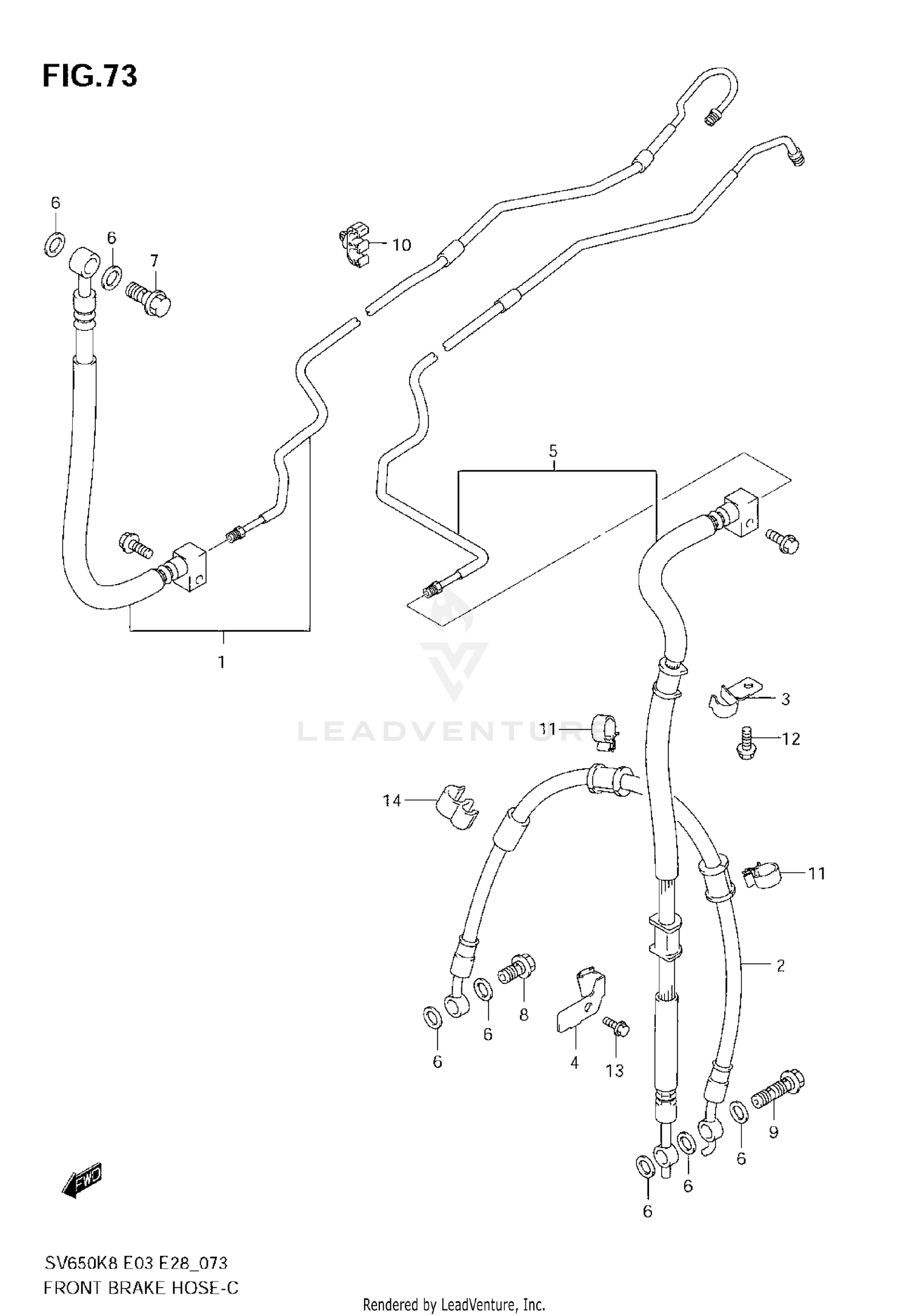 FRONT BRAKE HOSE(SV650AK8/SAK8)
