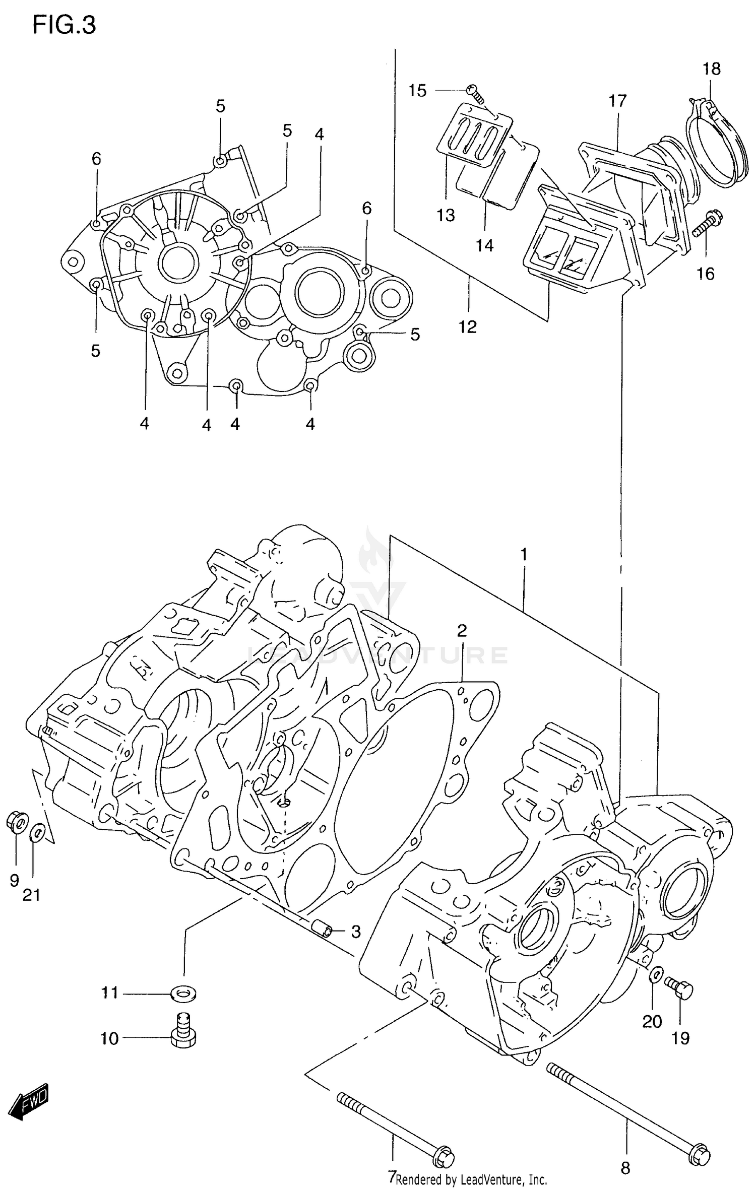 CRANKCASE (MODEL T/V)