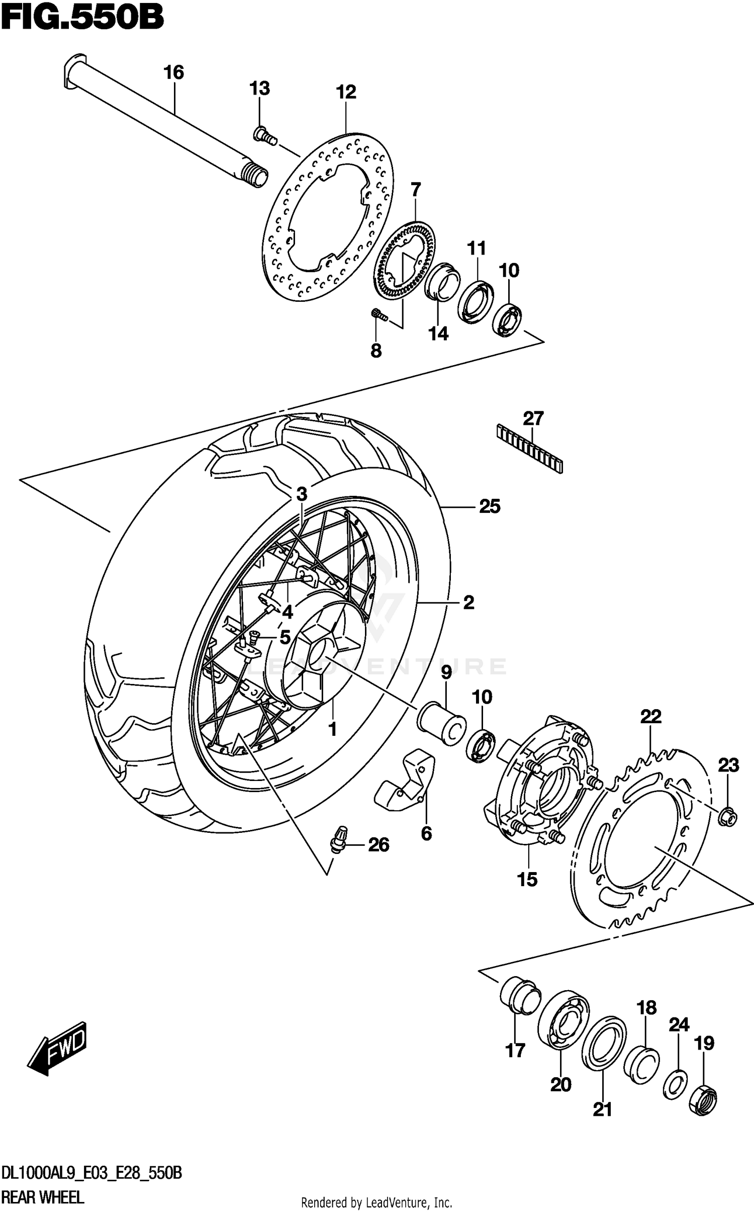 REAR WHEEL (DL1000XAL9 E28)