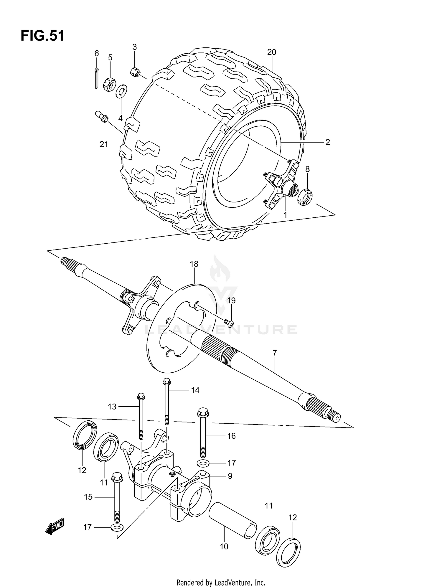RIGHT REAR WHEEL (MODEL K3)