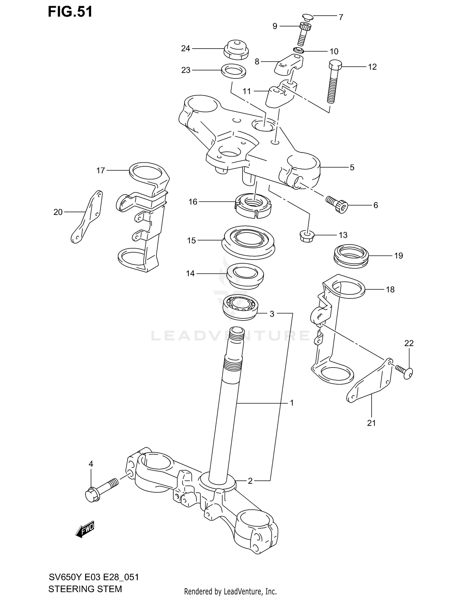 STEERING STEM (SV650X/Y)