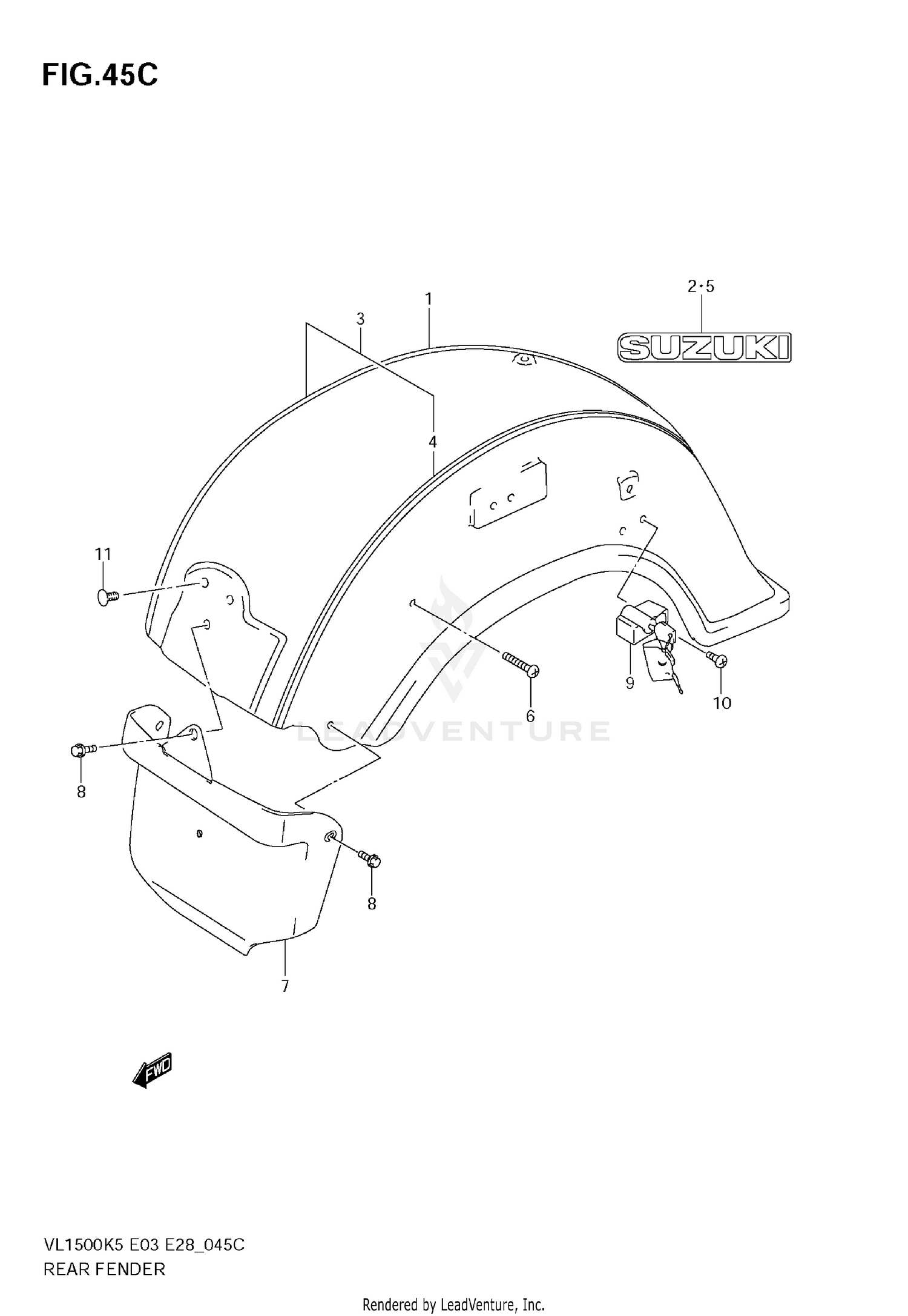 REAR FENDER (MODEL K9)