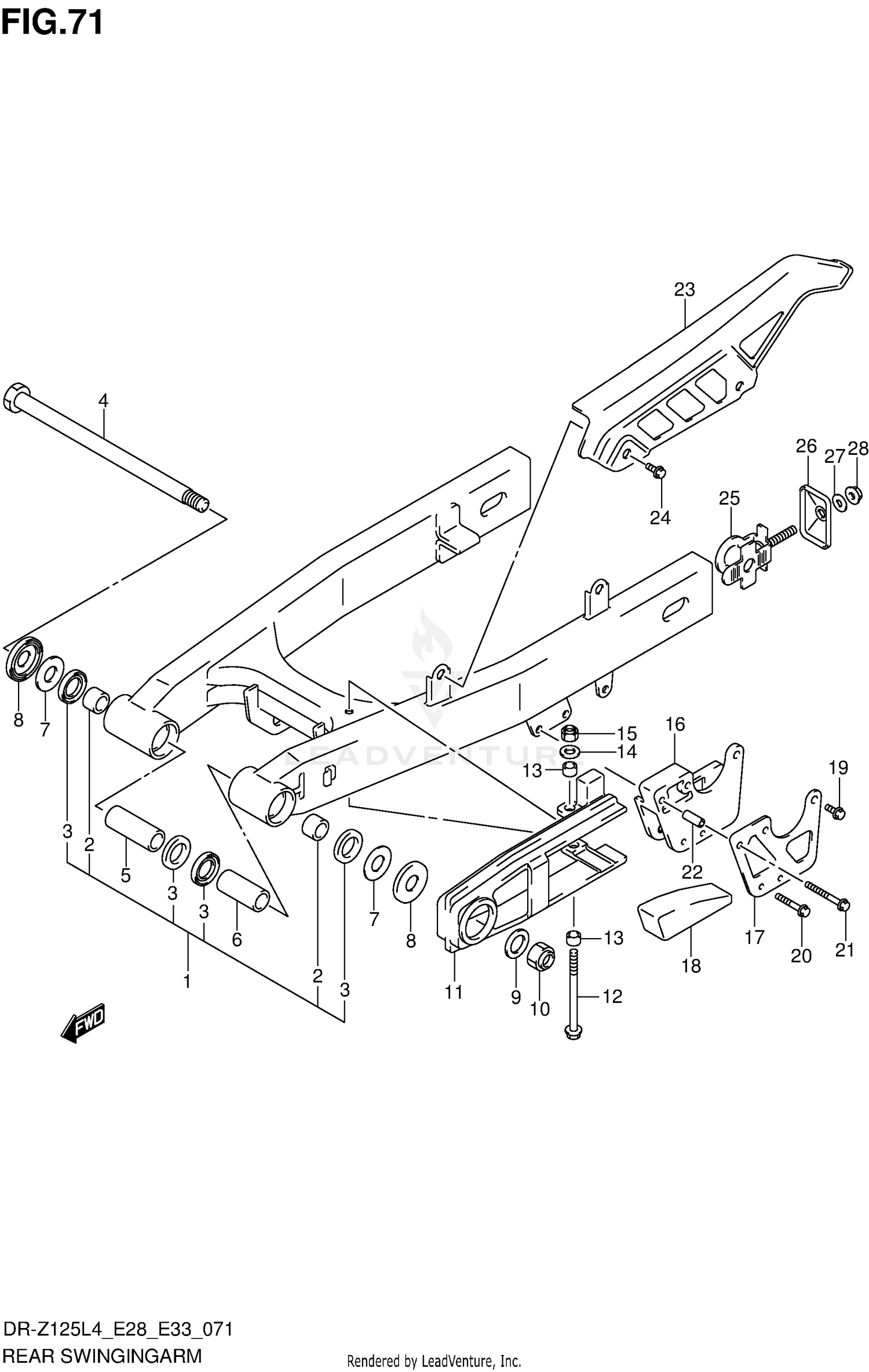 REAR SWINGINGARM (DR-Z125L4 E33)