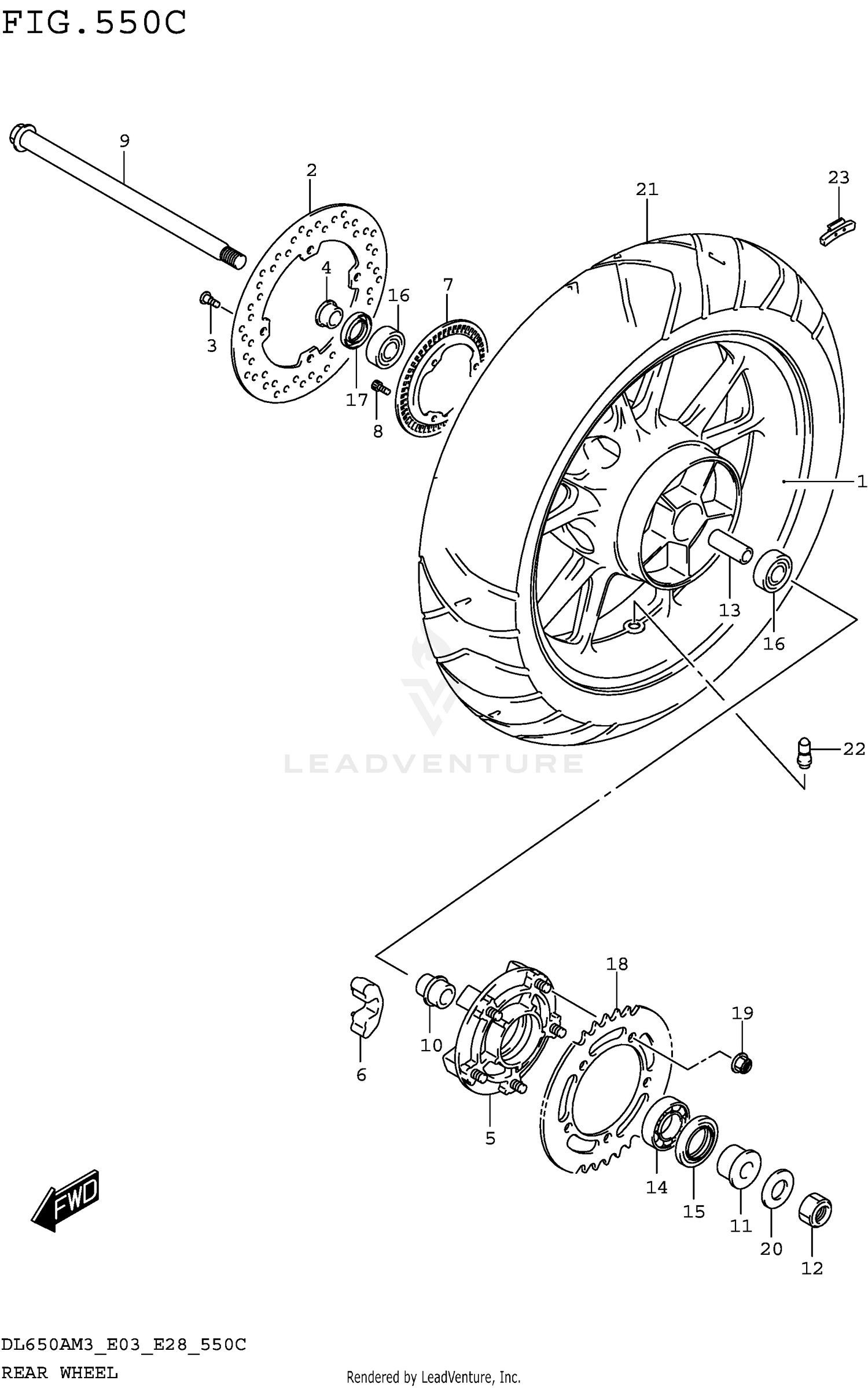 REAR WHEEL (DL650AM3E33)