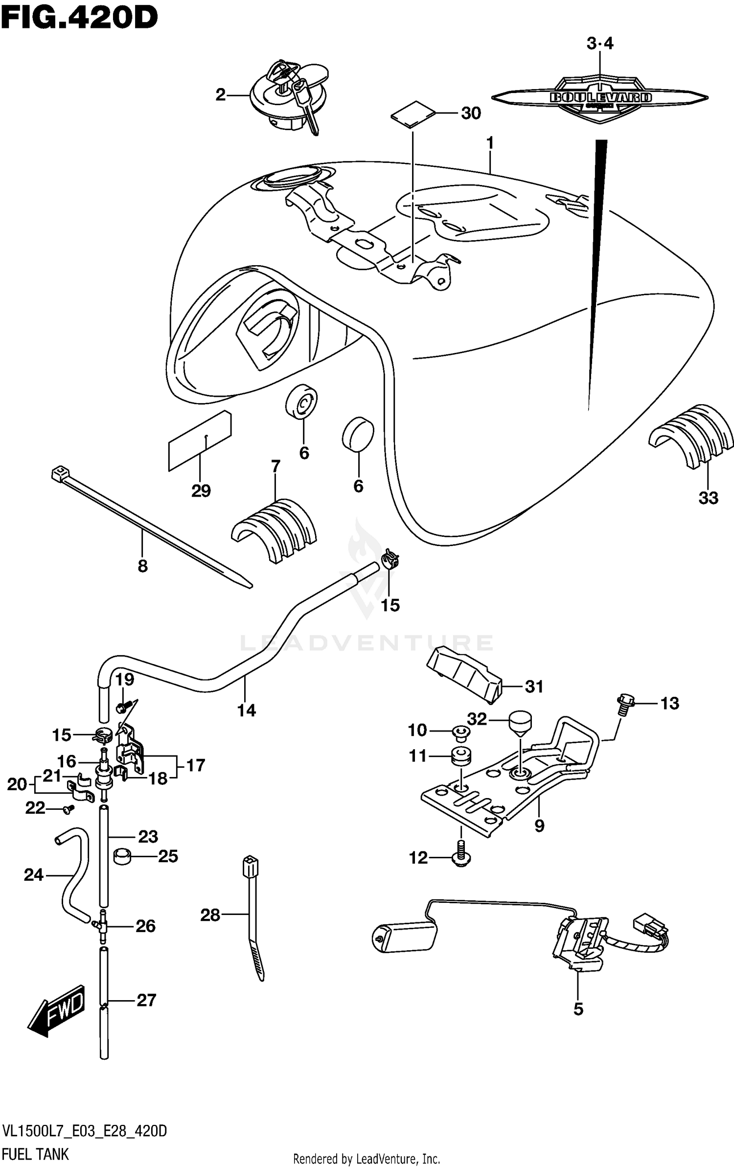 FUEL TANK (VL1500BTL7 E28)
