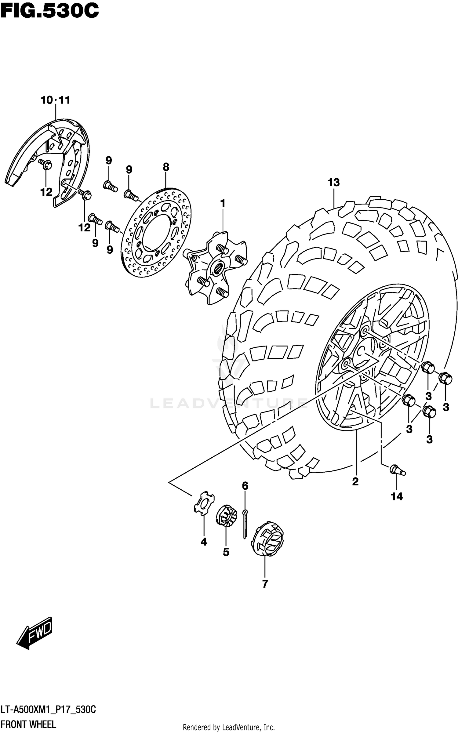 FRONT WHEEL (LT-A500XPZM1 P17)