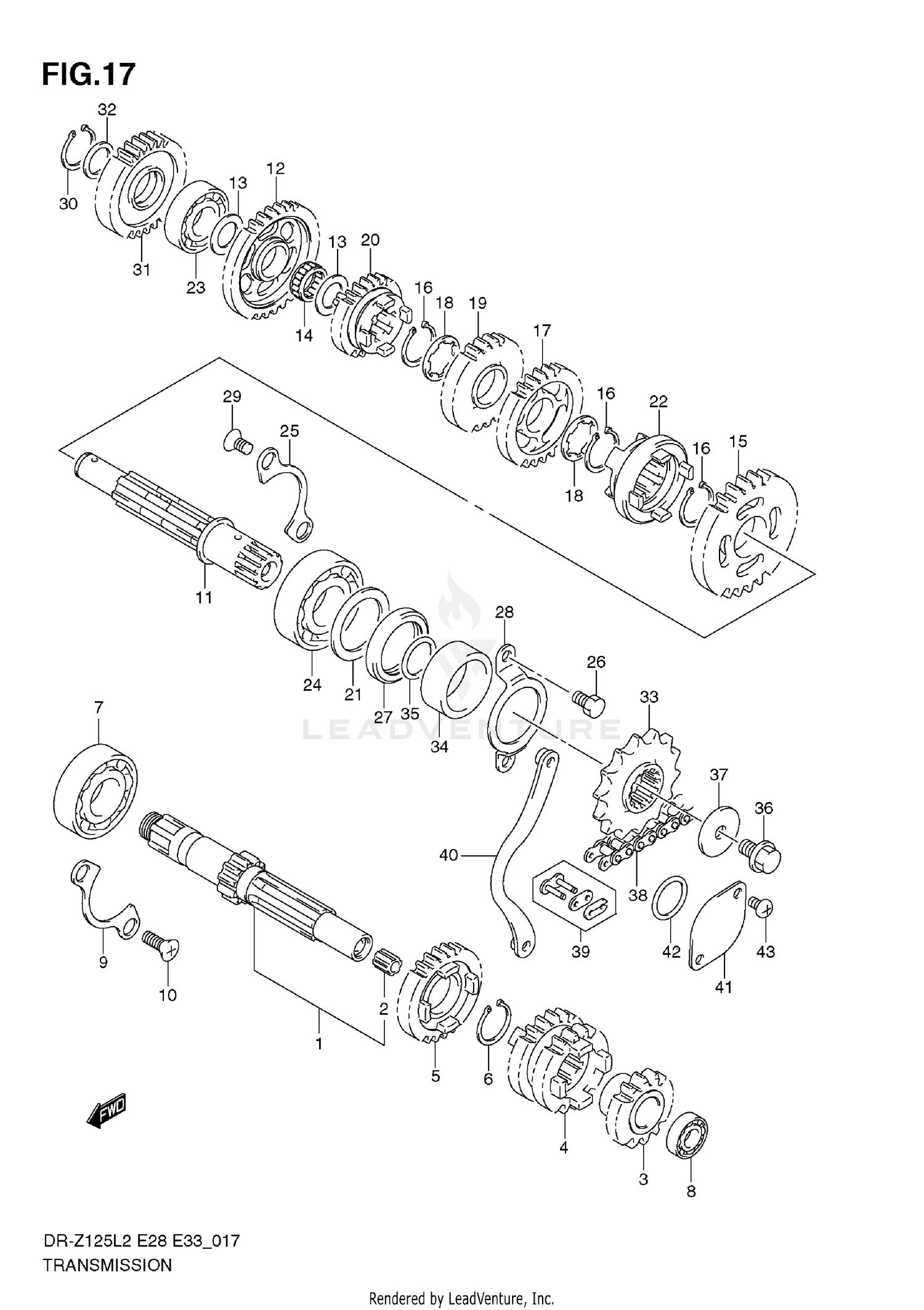 TRANSMISSION (DR-Z125L E33)