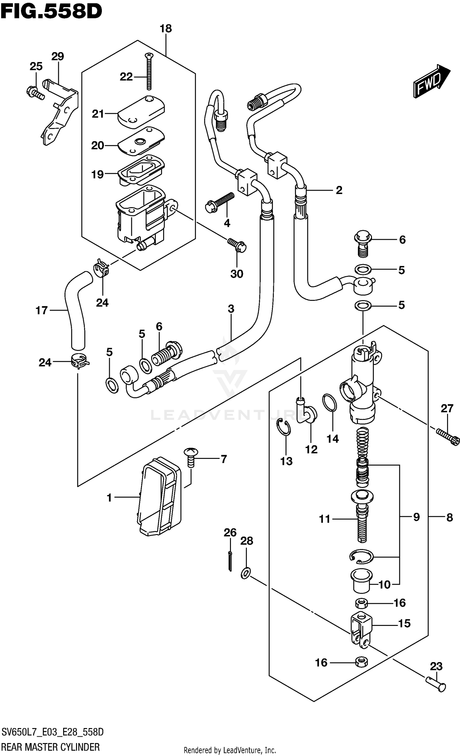 REAR MASTER CYLINDER (SV650AL7 E33)