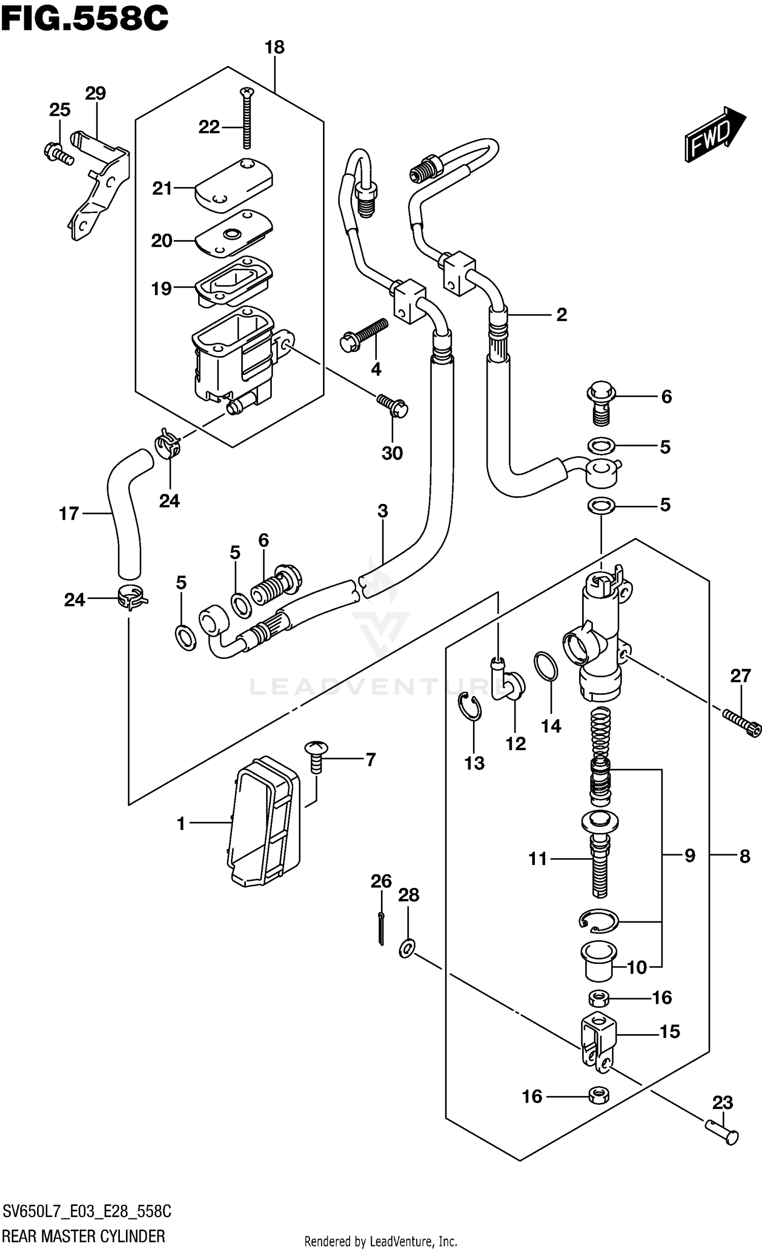 REAR MASTER CYLINDER (SV650AL7 E28)