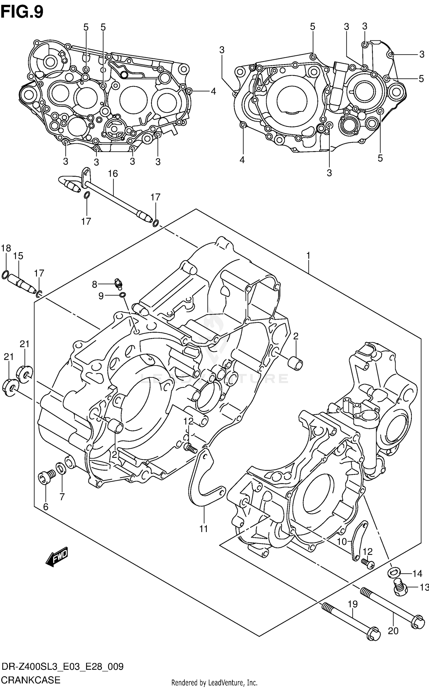 CRANKCASE (DR-Z400SL3 E33)