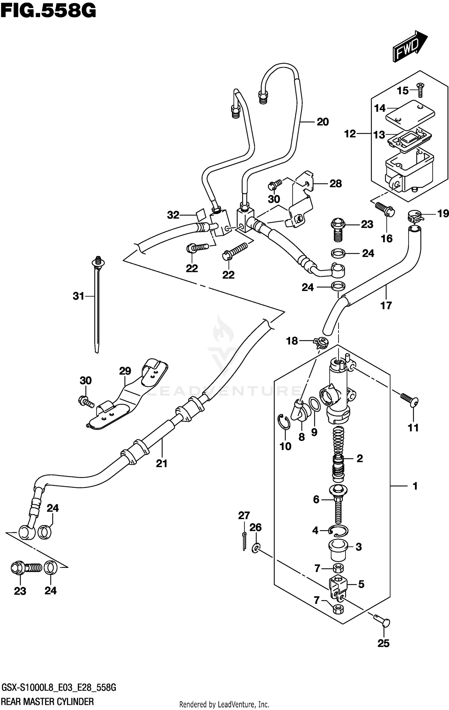 REAR MASTER CYLINDER (GSX-S1000AL8 E33)