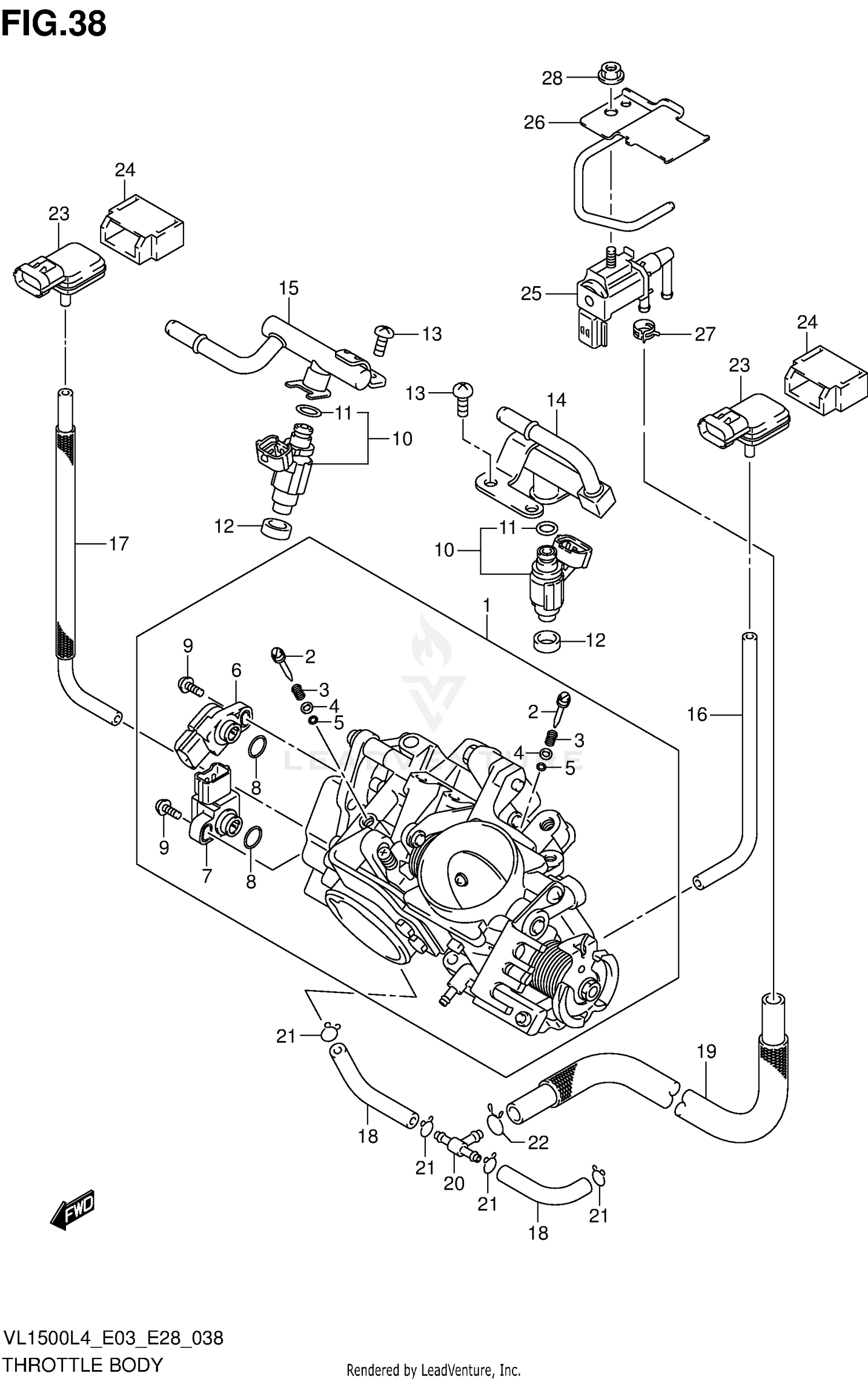 THROTTLE BODY (VL1500L4 E33)