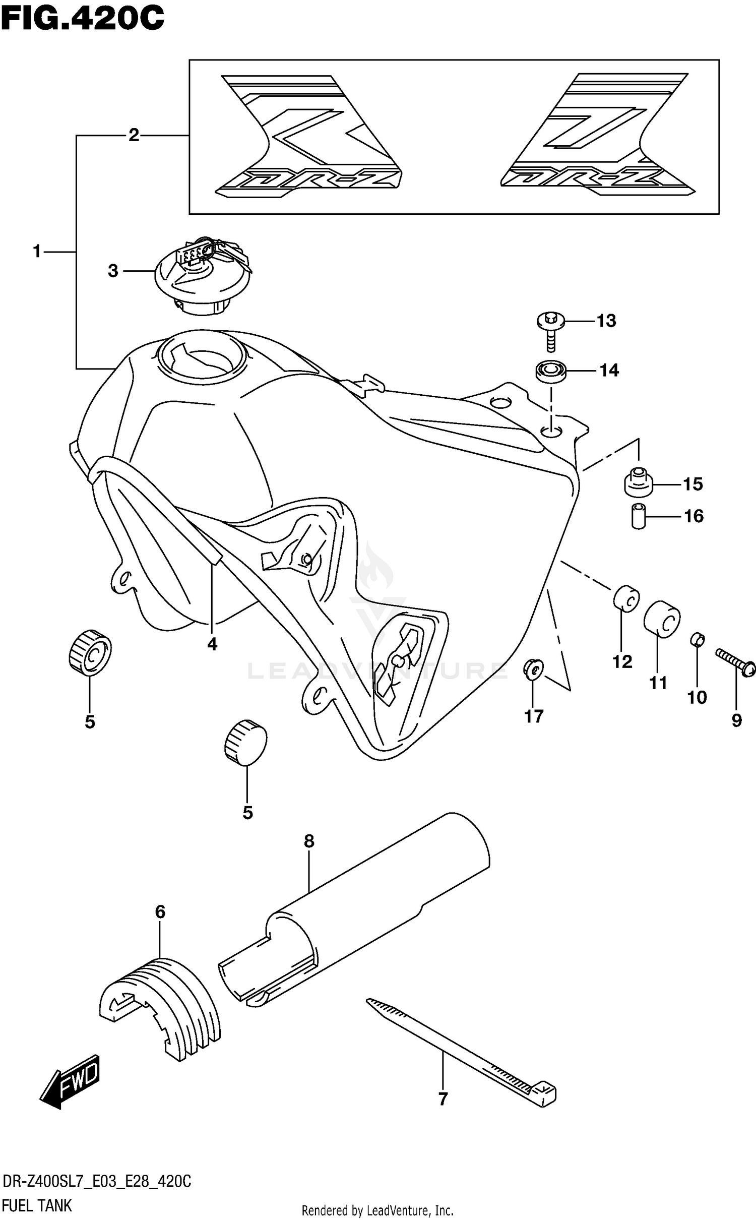 FUEL TANK (DR-Z400SL7 E33)