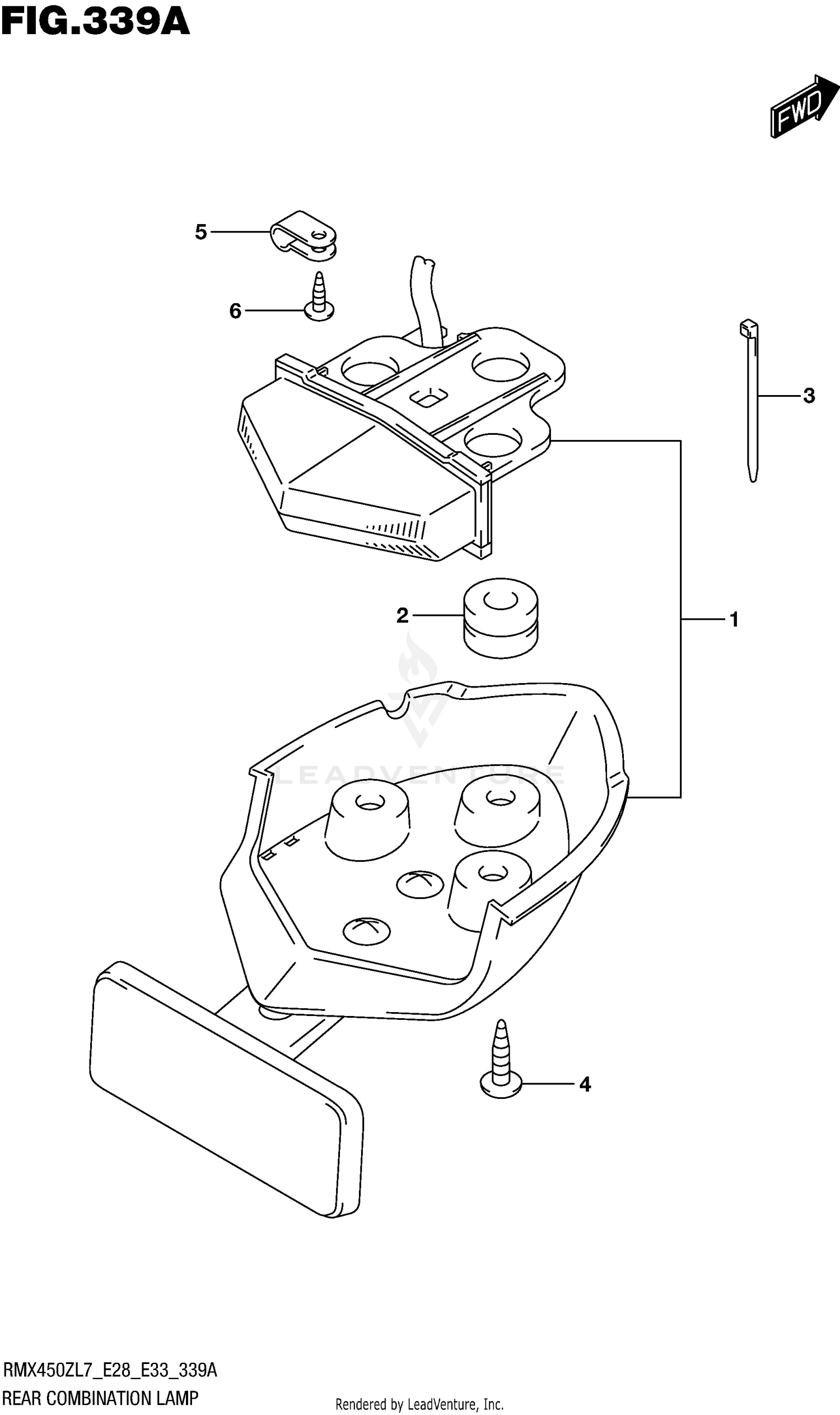 REAR COMBINATION LAMP (RMX450ZL7 E28)