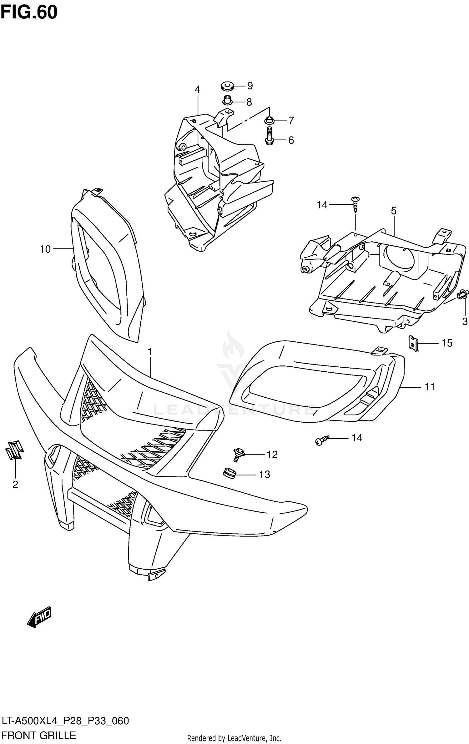 FRONT GRILLE (LT-A500XZL4 P28)