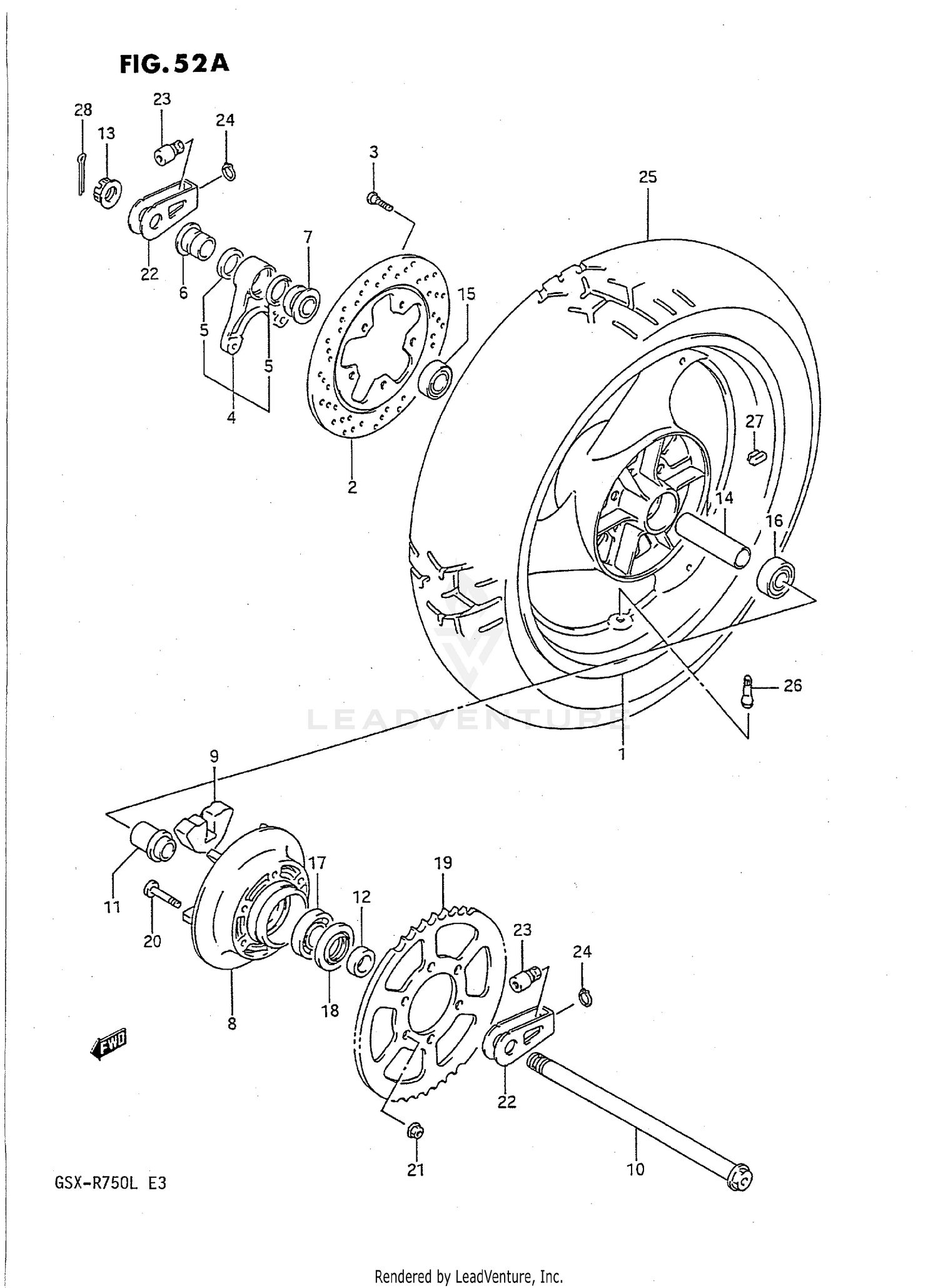 REAR WHEEL (MODEL L)