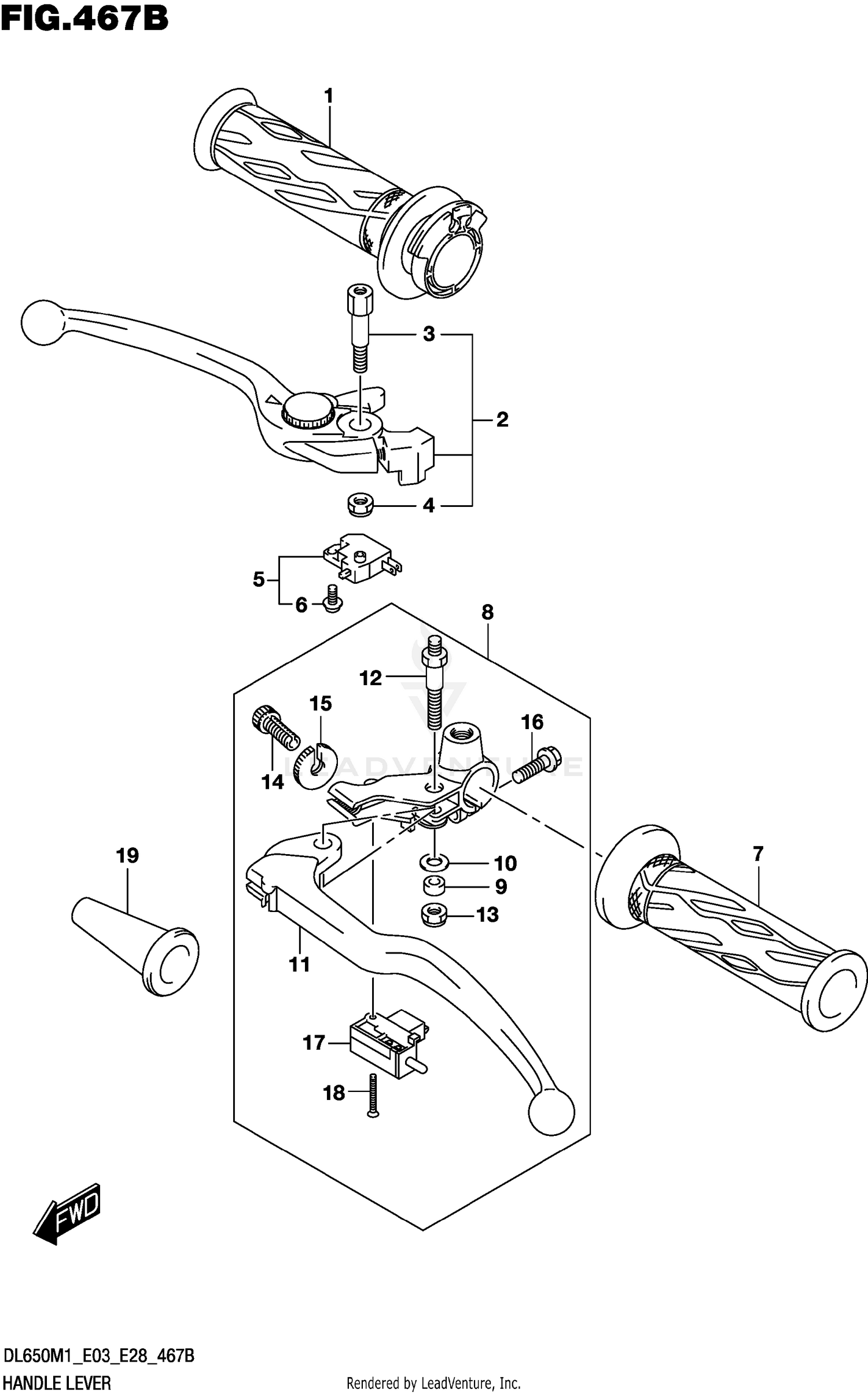HANDLE LEVER (DL650XA)