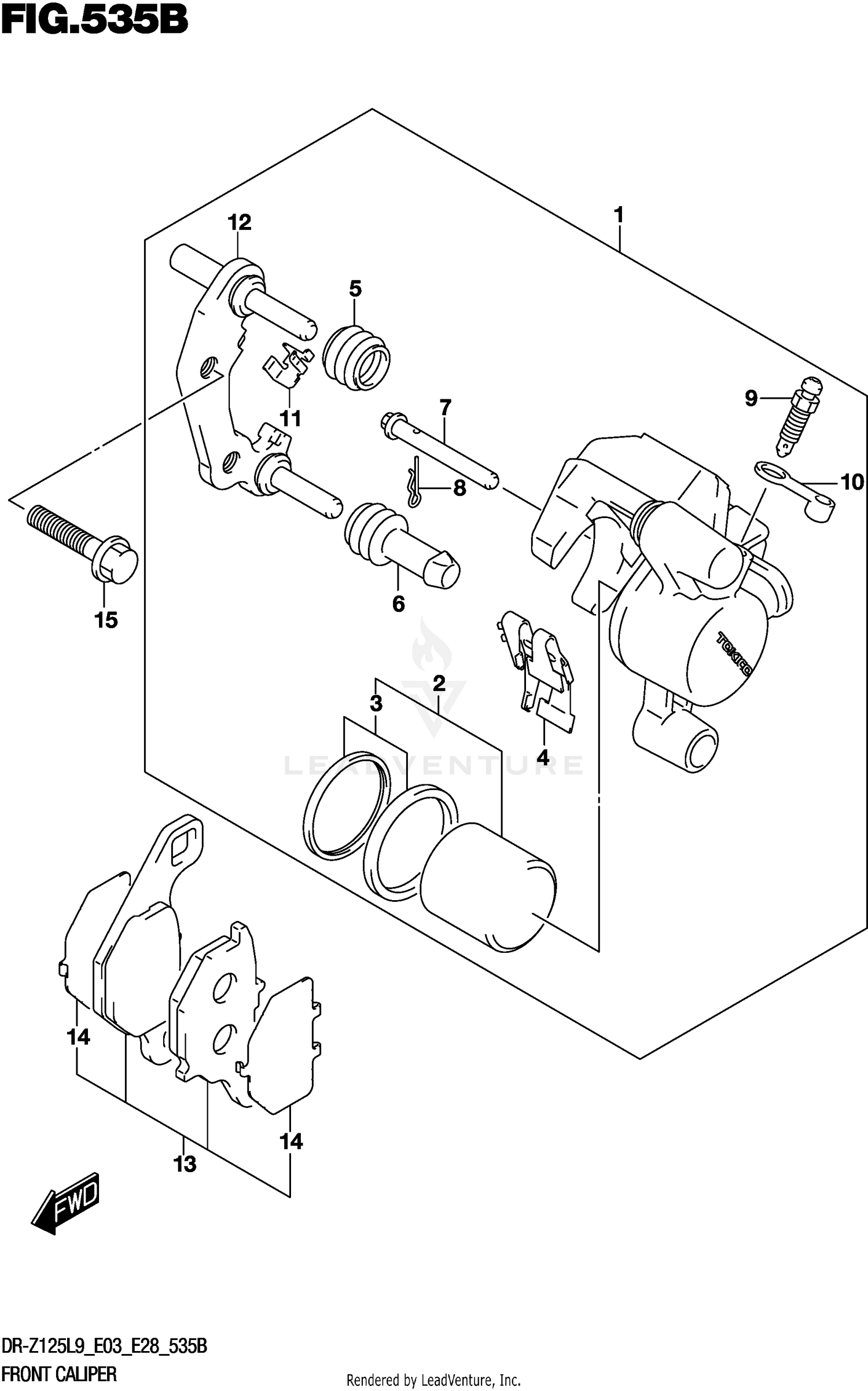 FRONT CALIPER (DR-Z125LL9 E28)