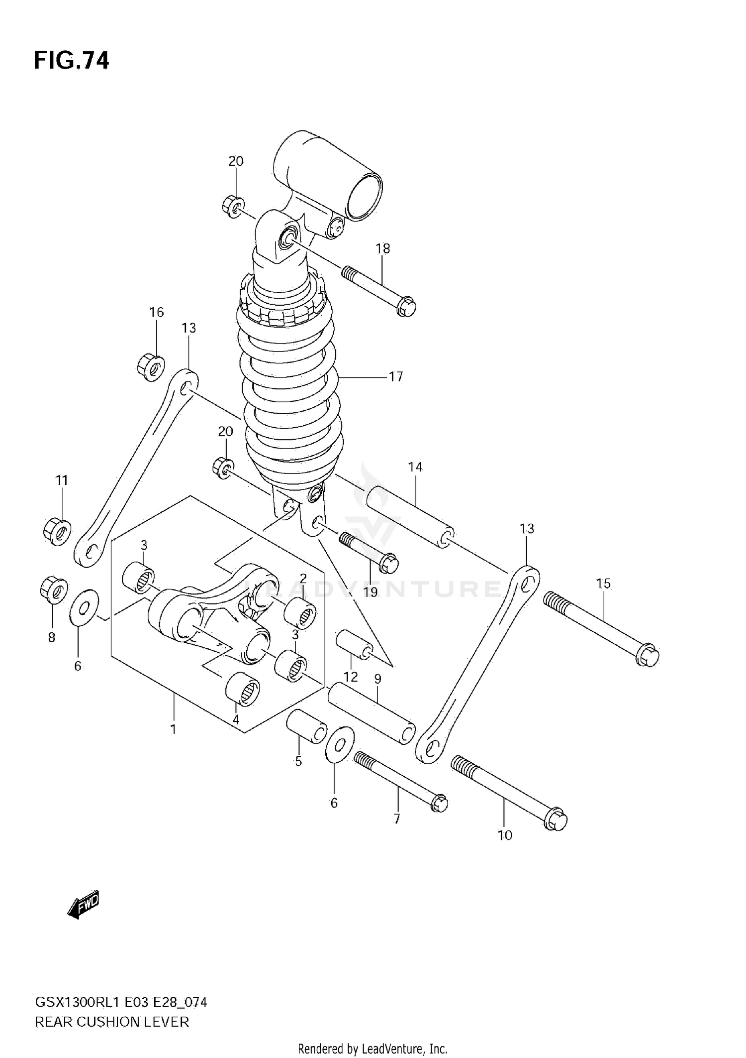 REAR CUSHION LEVER (E28)