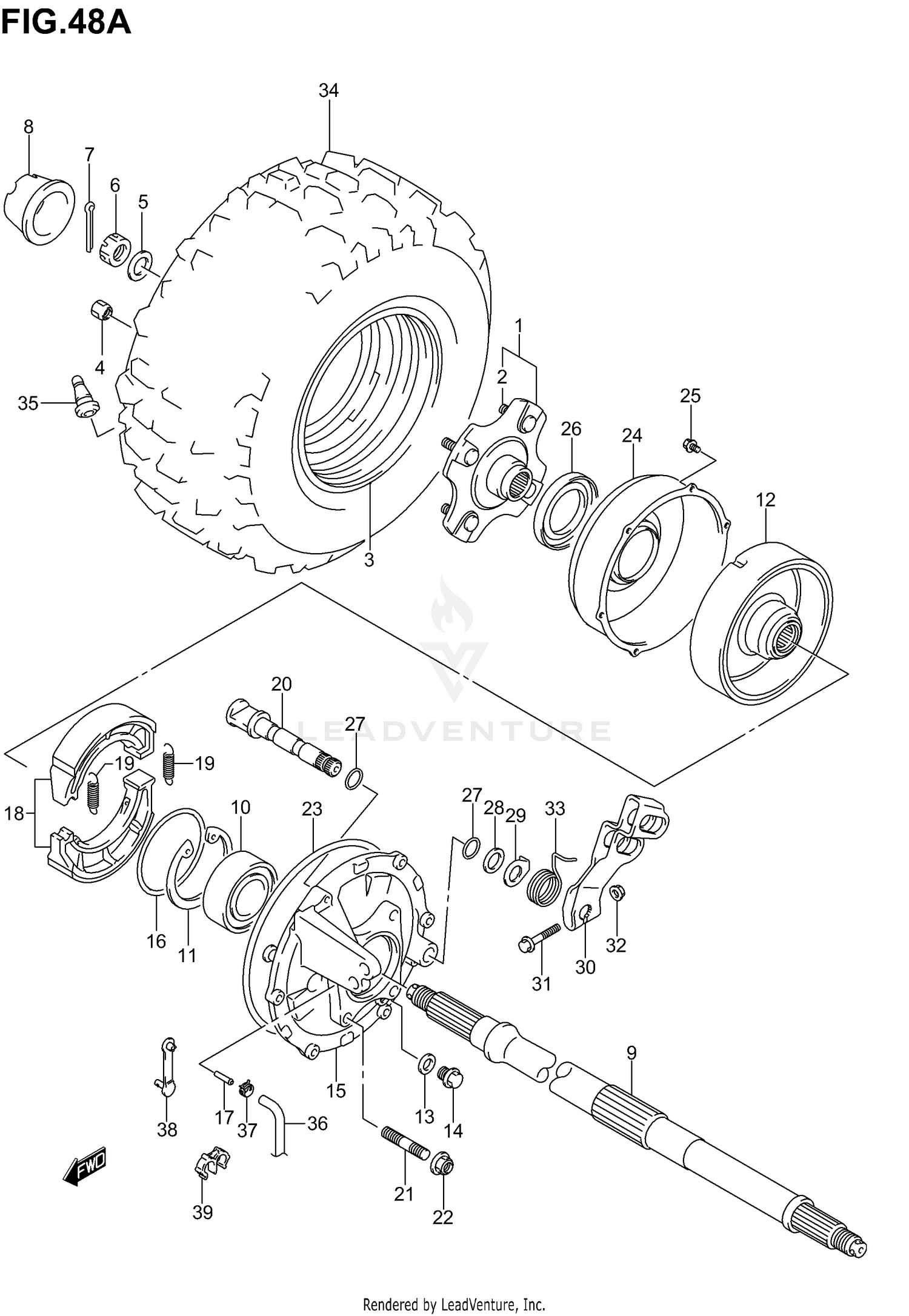 RIGHT REAR WHEEL (MODEL K4/K5/K6)