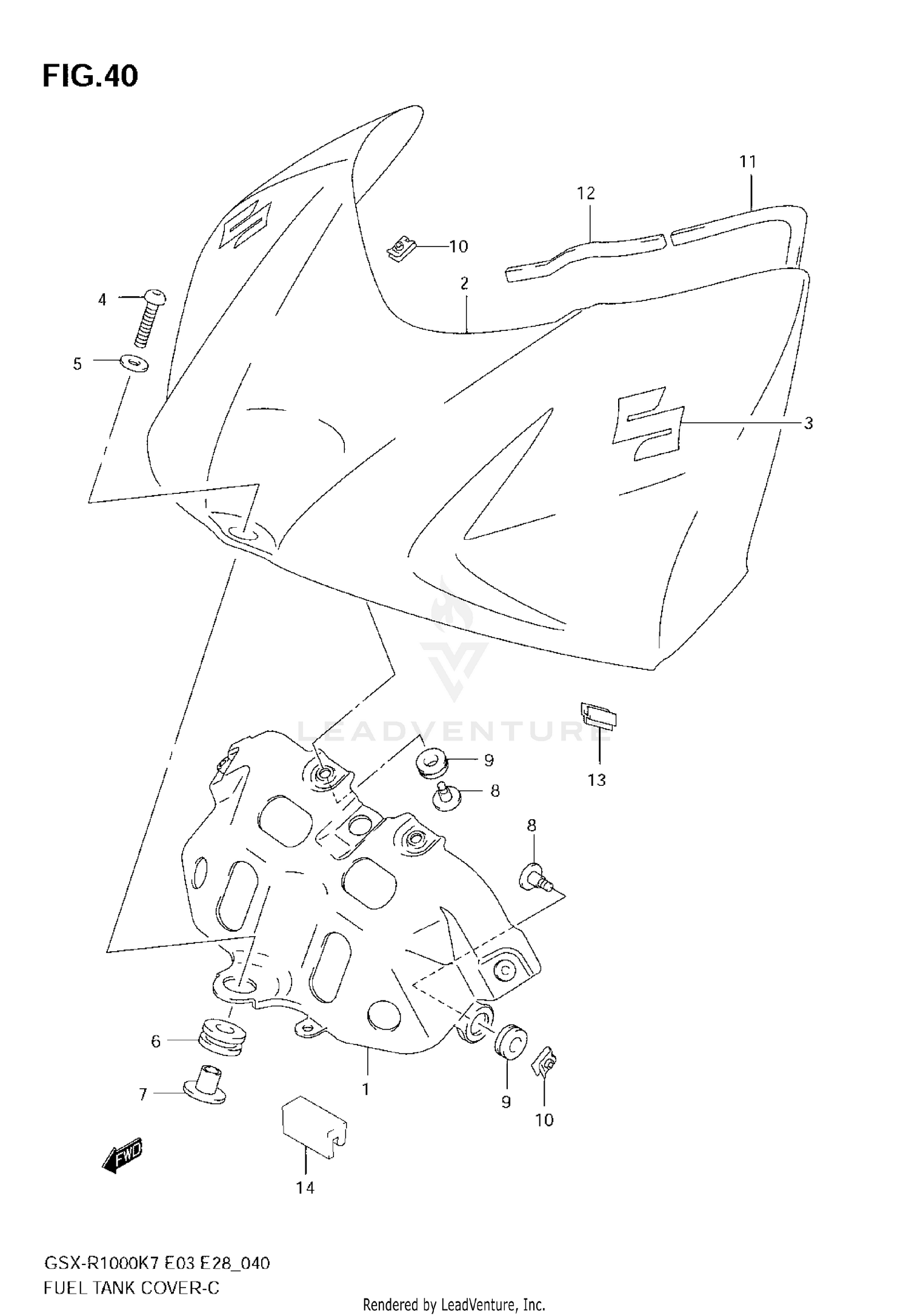 FUEL TANK FRONT COVER (MODEL K7)