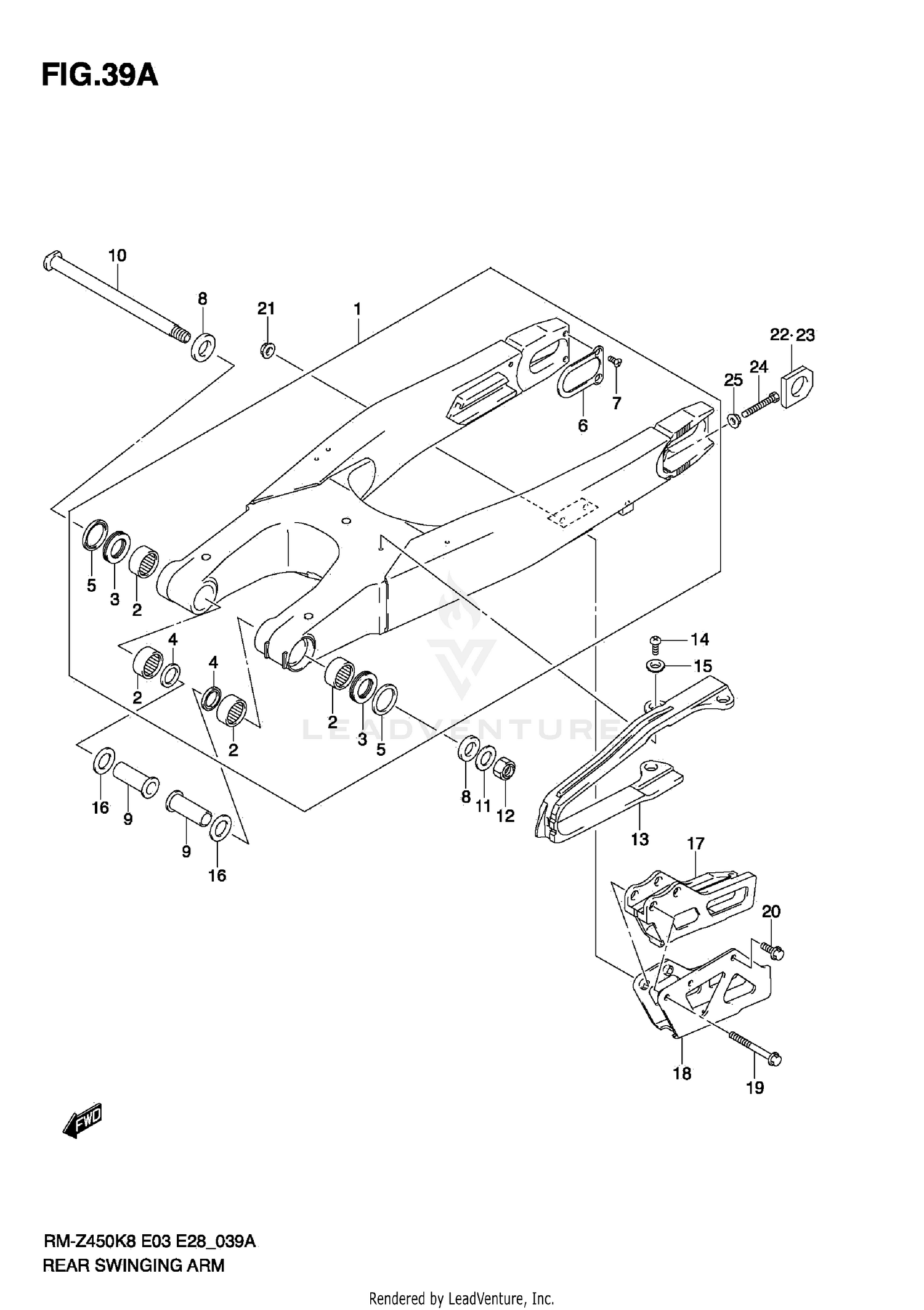 REAR SWINGING ARM (RM-Z450 L0)