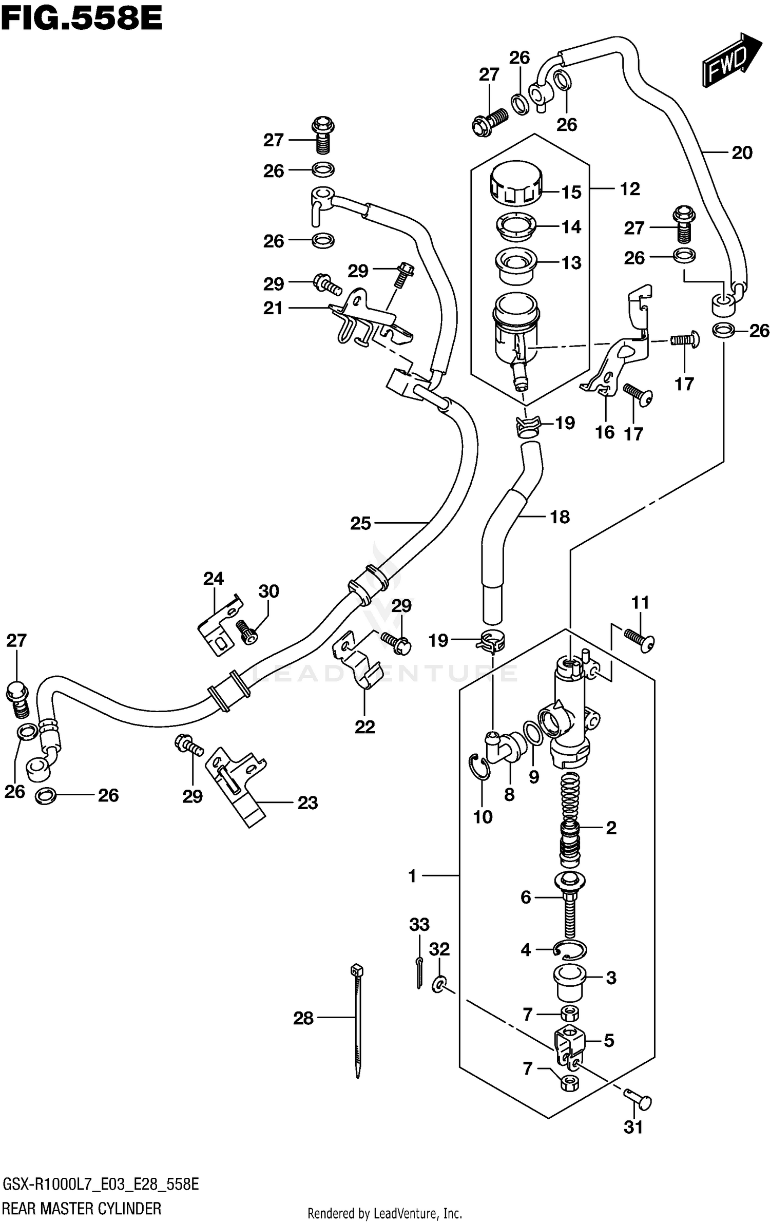 REAR MASTER CYLINDER (GSX-R1000AL7 E28)