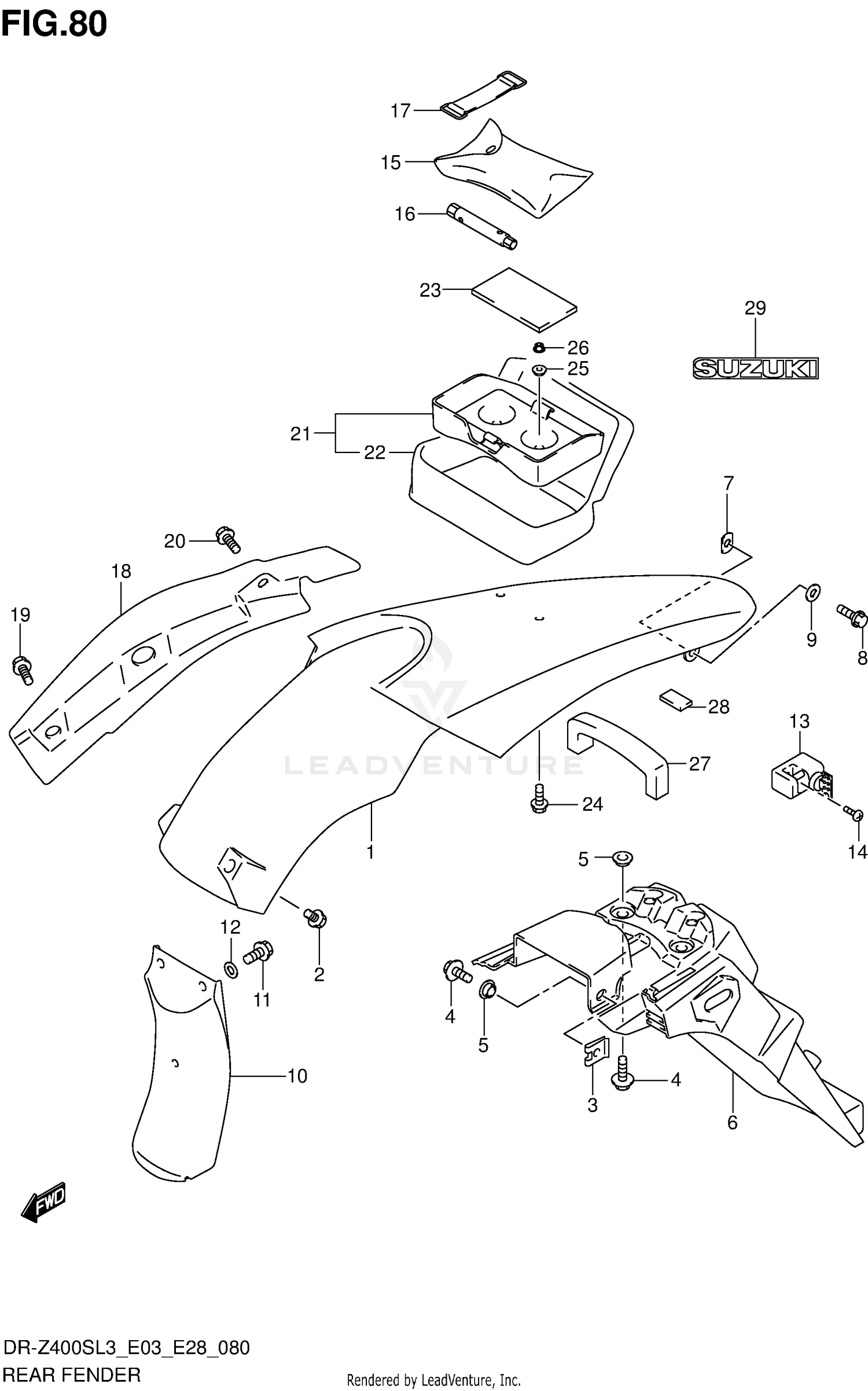 REAR FENDER (DR-Z400SL3 E33)