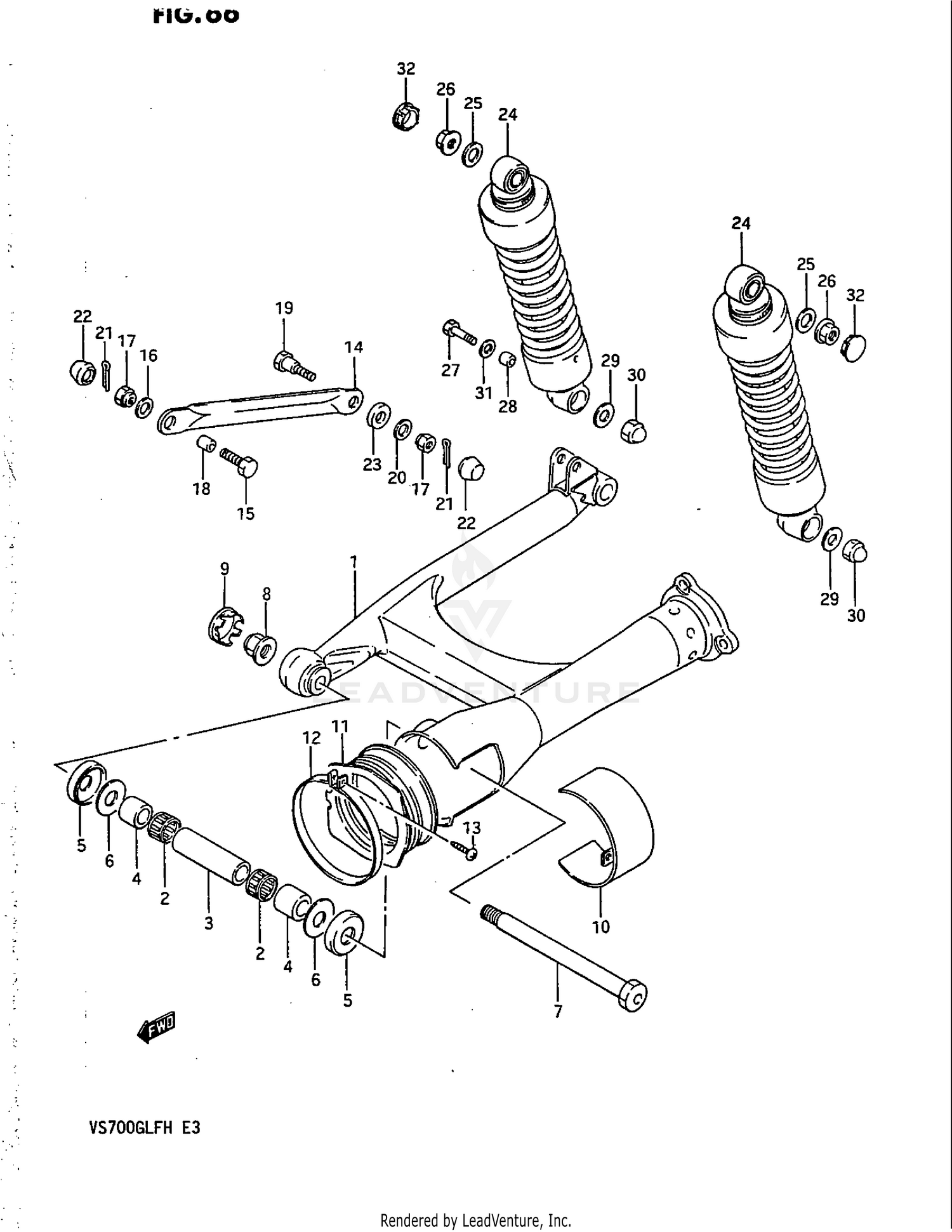 REAR SWINGING ARM (MODEL H)