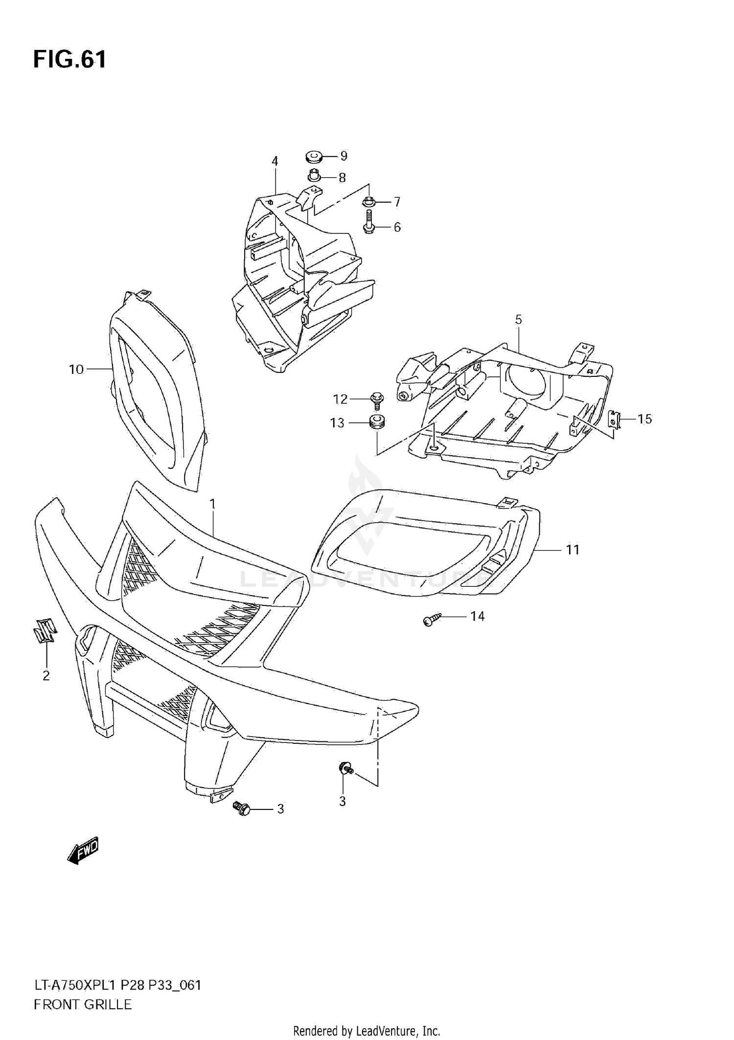 FRONT GRILLE (LT-A750XPZ L1 E28)