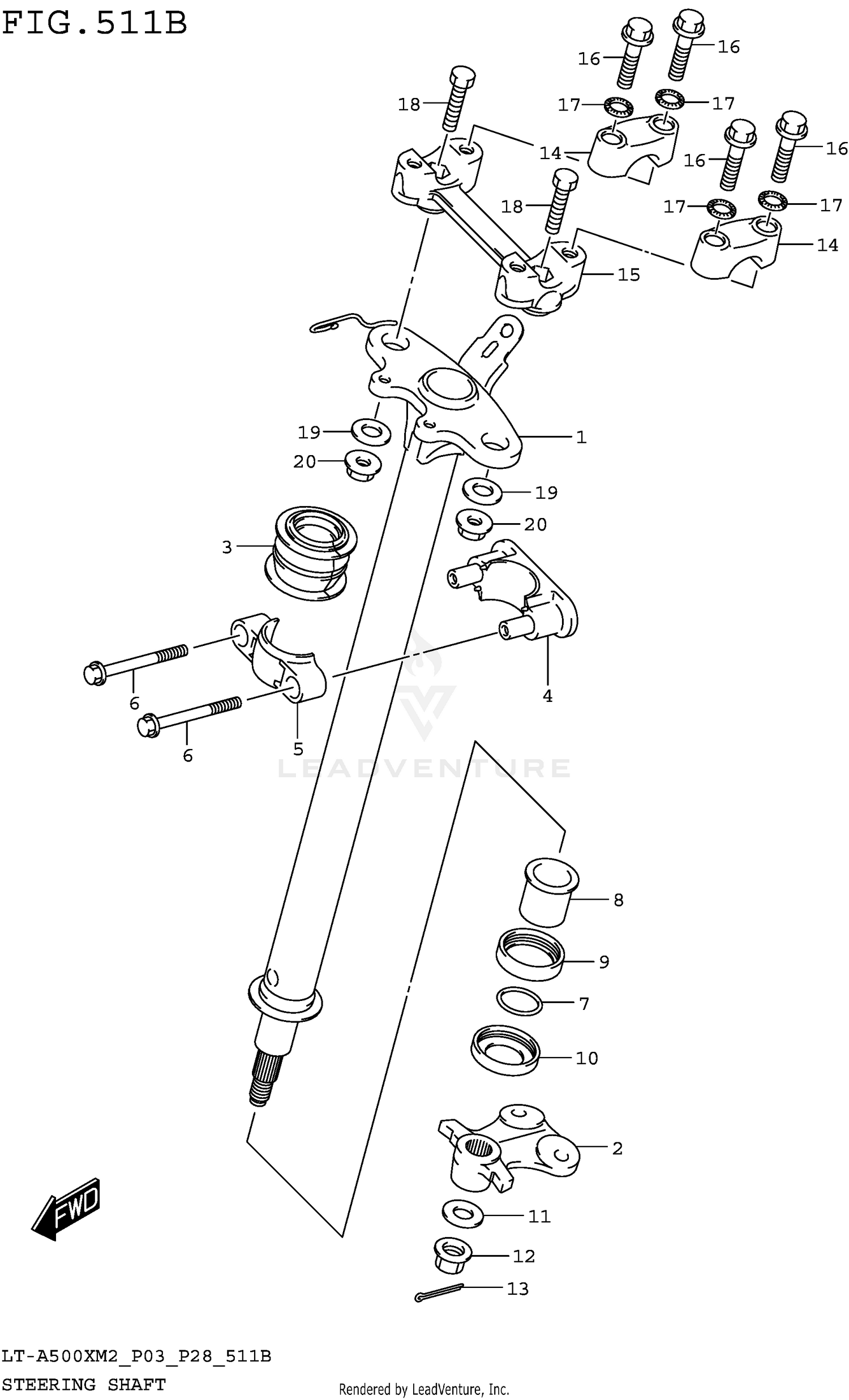 STEERING SHAFT (LT-A500XM2 P28)