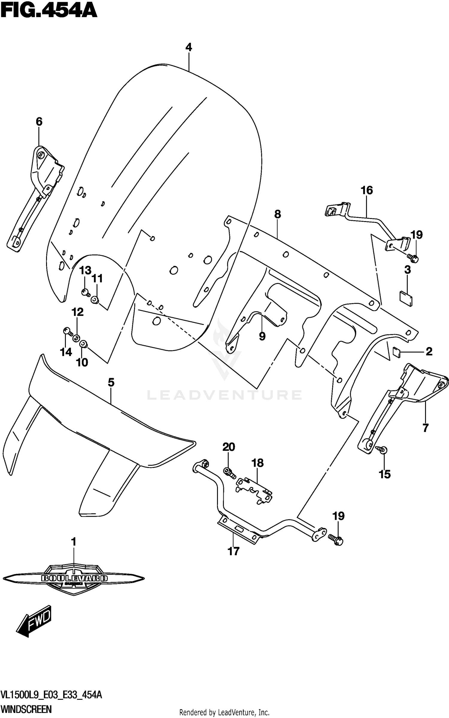 WINDSCREEN (VL1500TL9 E03)